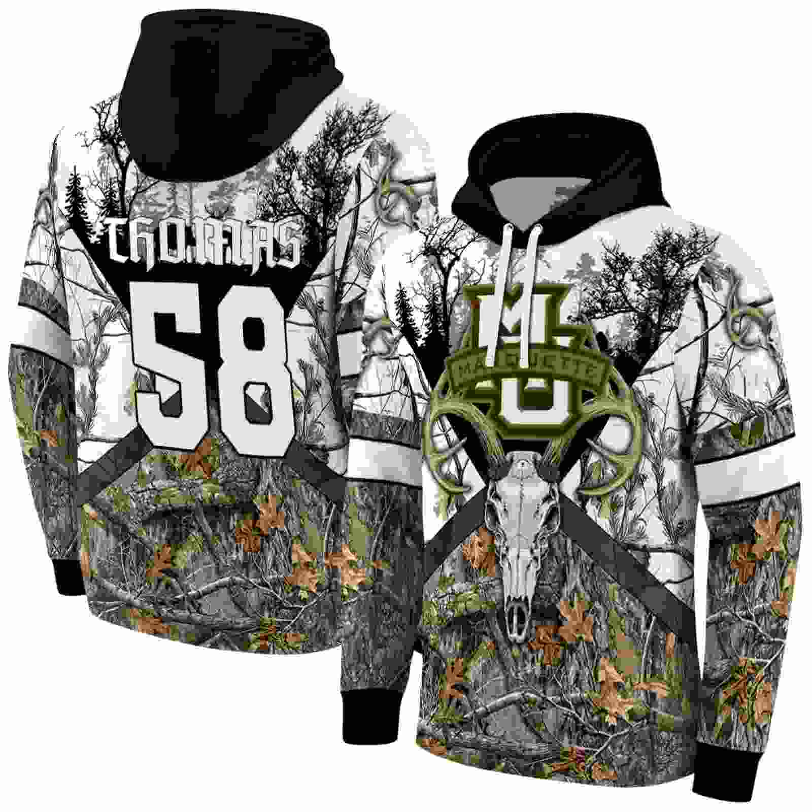 custom marquette golden eagles forest silhouette hoodie fashion forward