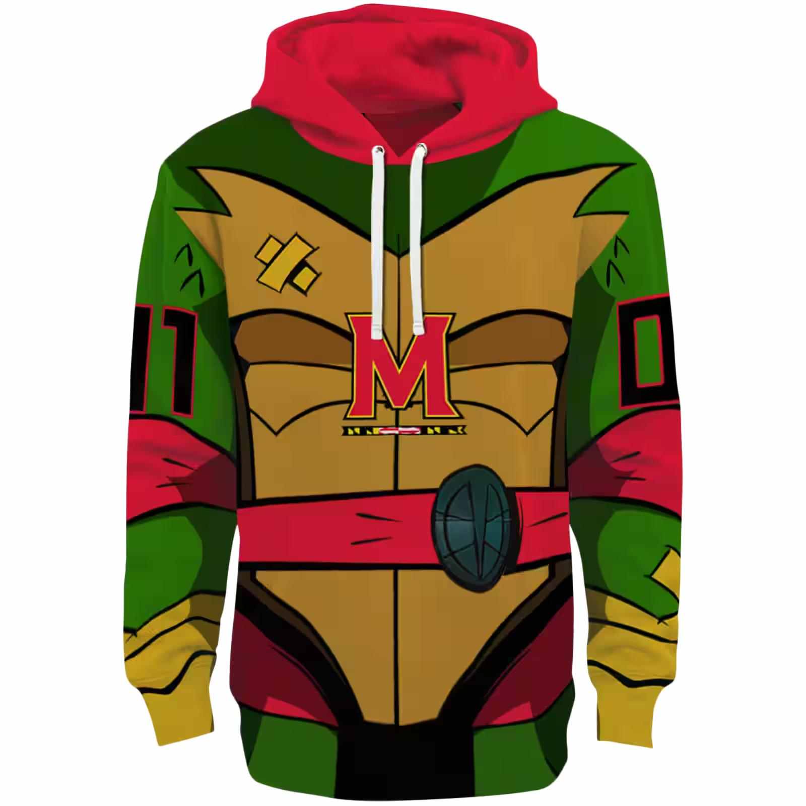 Custom Maryland Terrapins Superhero Armor Red Green Hoodie