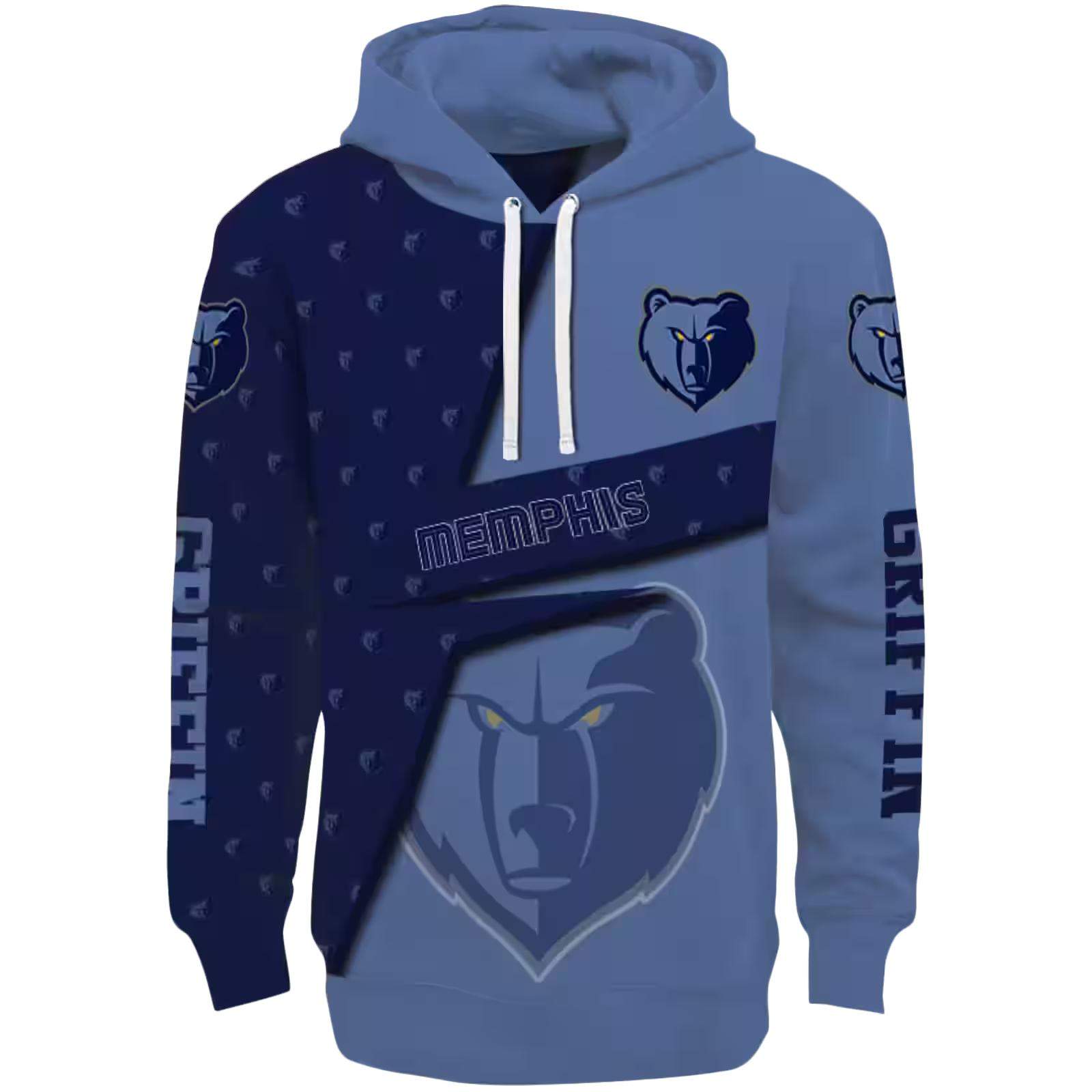 Custom Memphis Grizzlies Abstract Shape Blue Hoodie