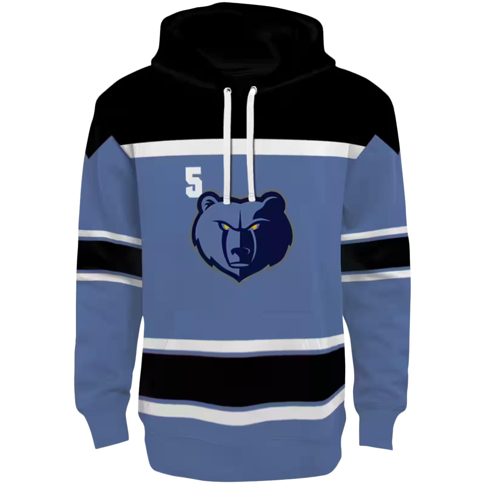 Custom Memphis Grizzlies Striped Pattern Blue Hoodie