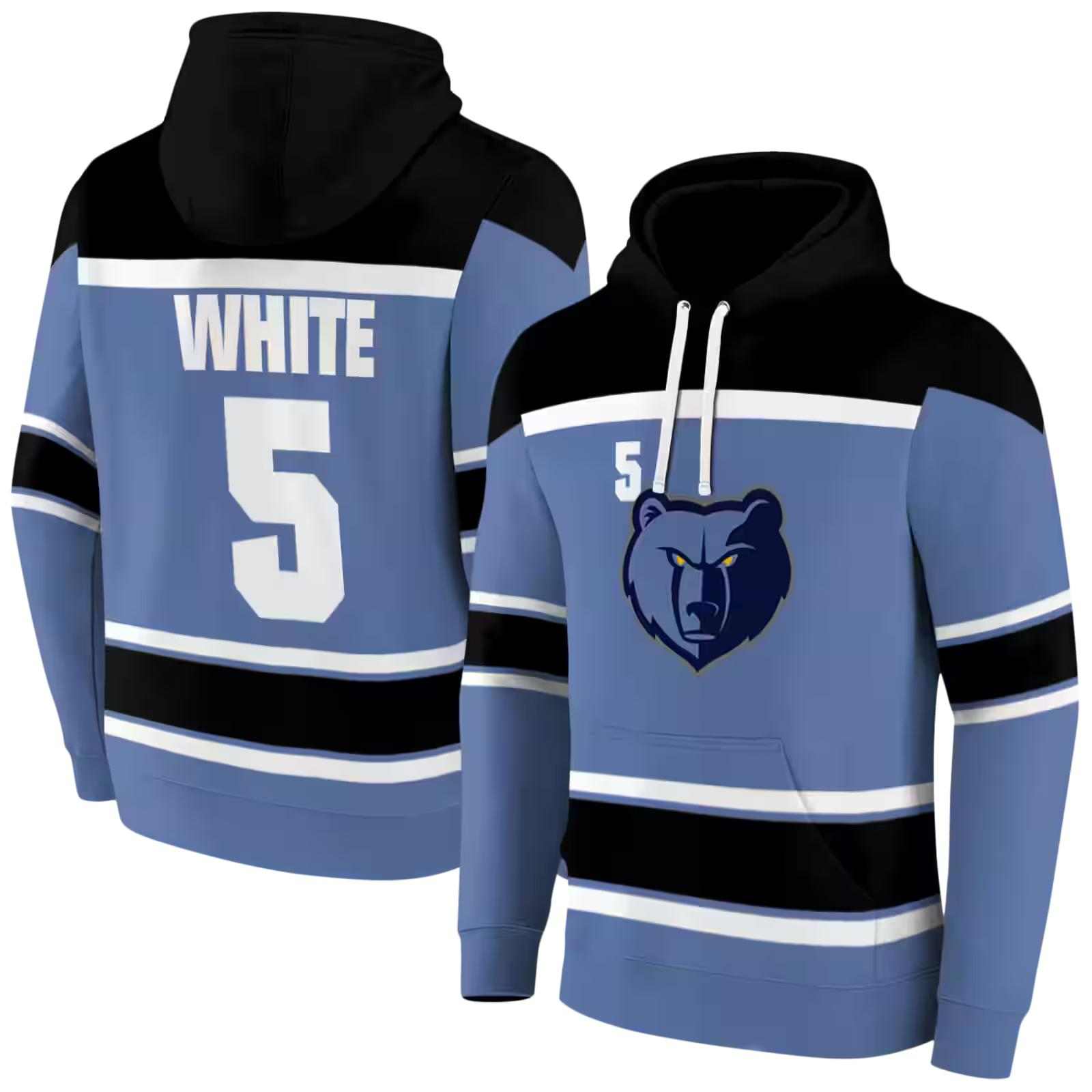 custom memphis grizzlies striped pattern blue hoodie fashion forward