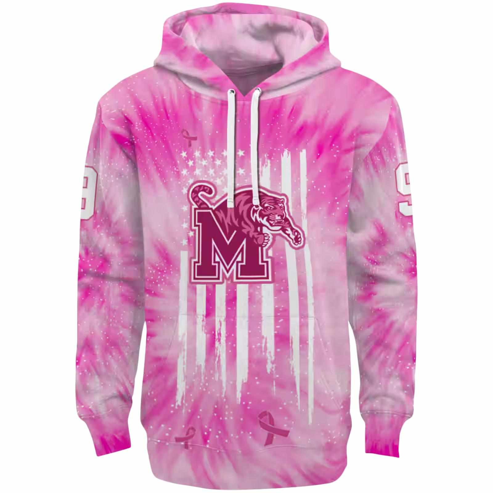 Custom Memphis Tigers Cancer Support Pink Hoodie