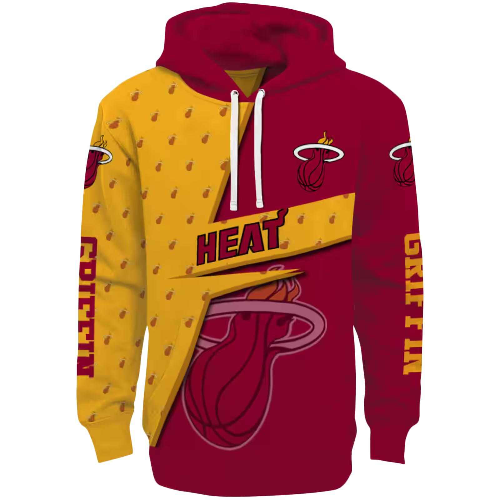 Custom Miami Heat Abstract Shape Red Hoodie