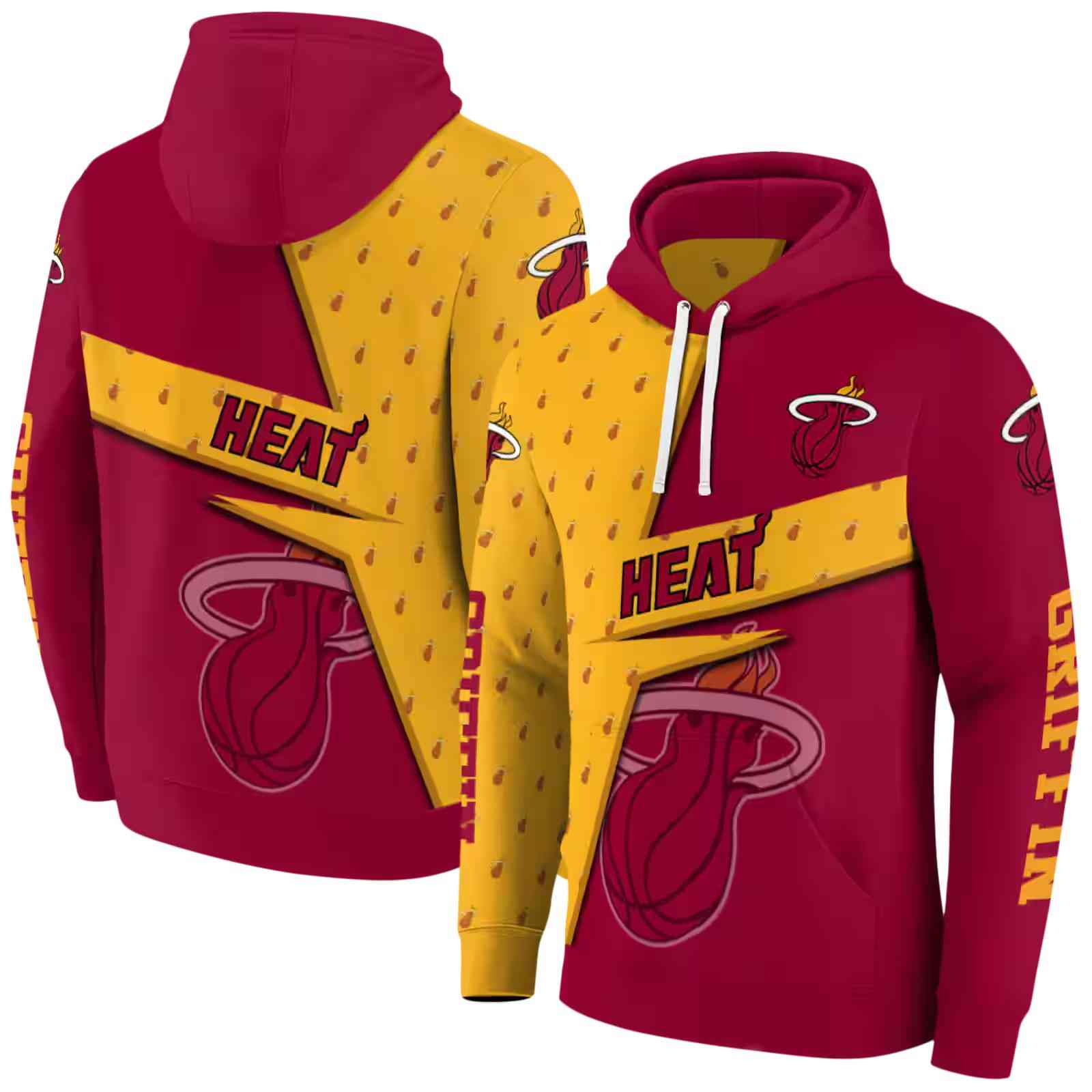 custom miami heat abstract shape red hoodie fashion forward