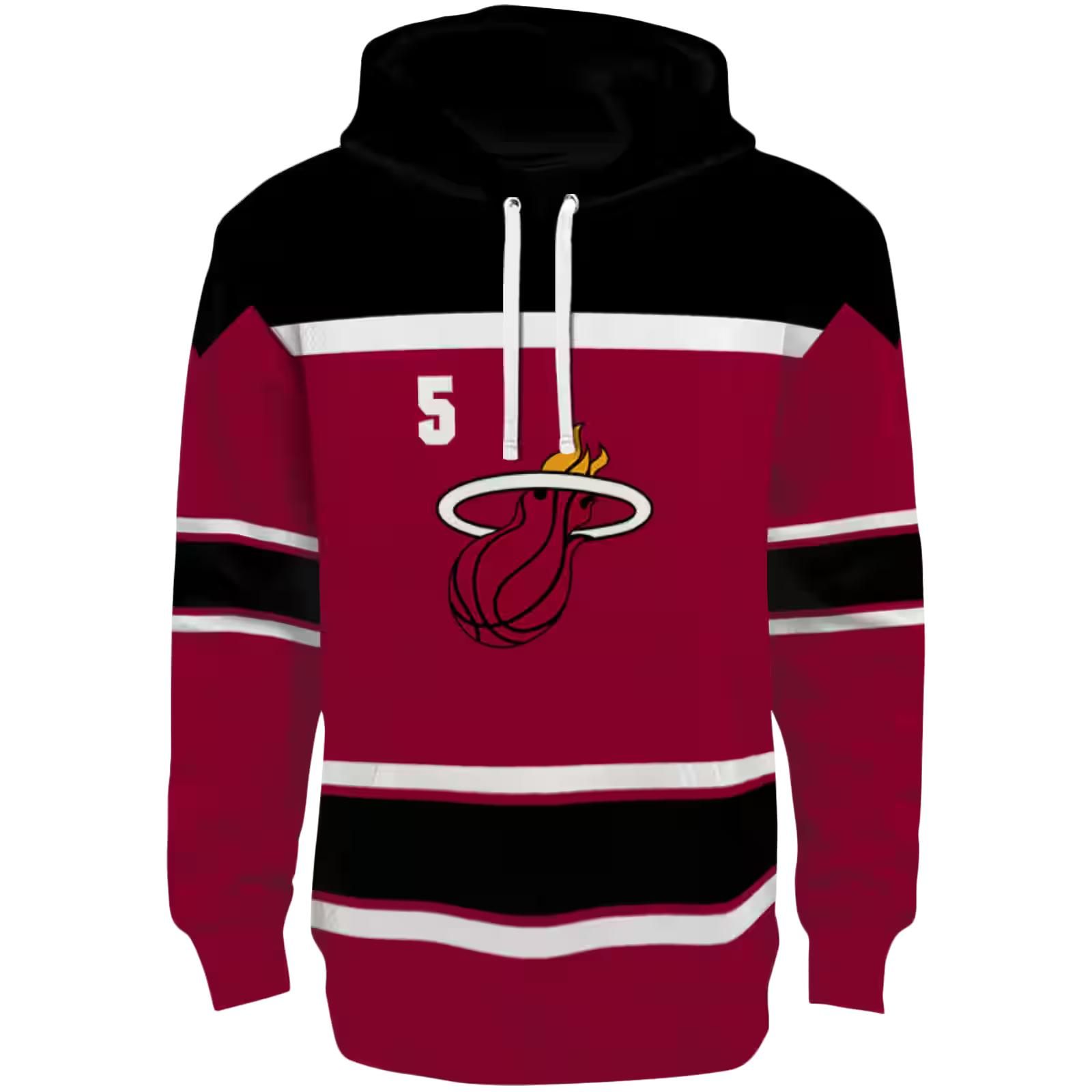 Custom Miami Heat Striped Pattern Red Hoodie