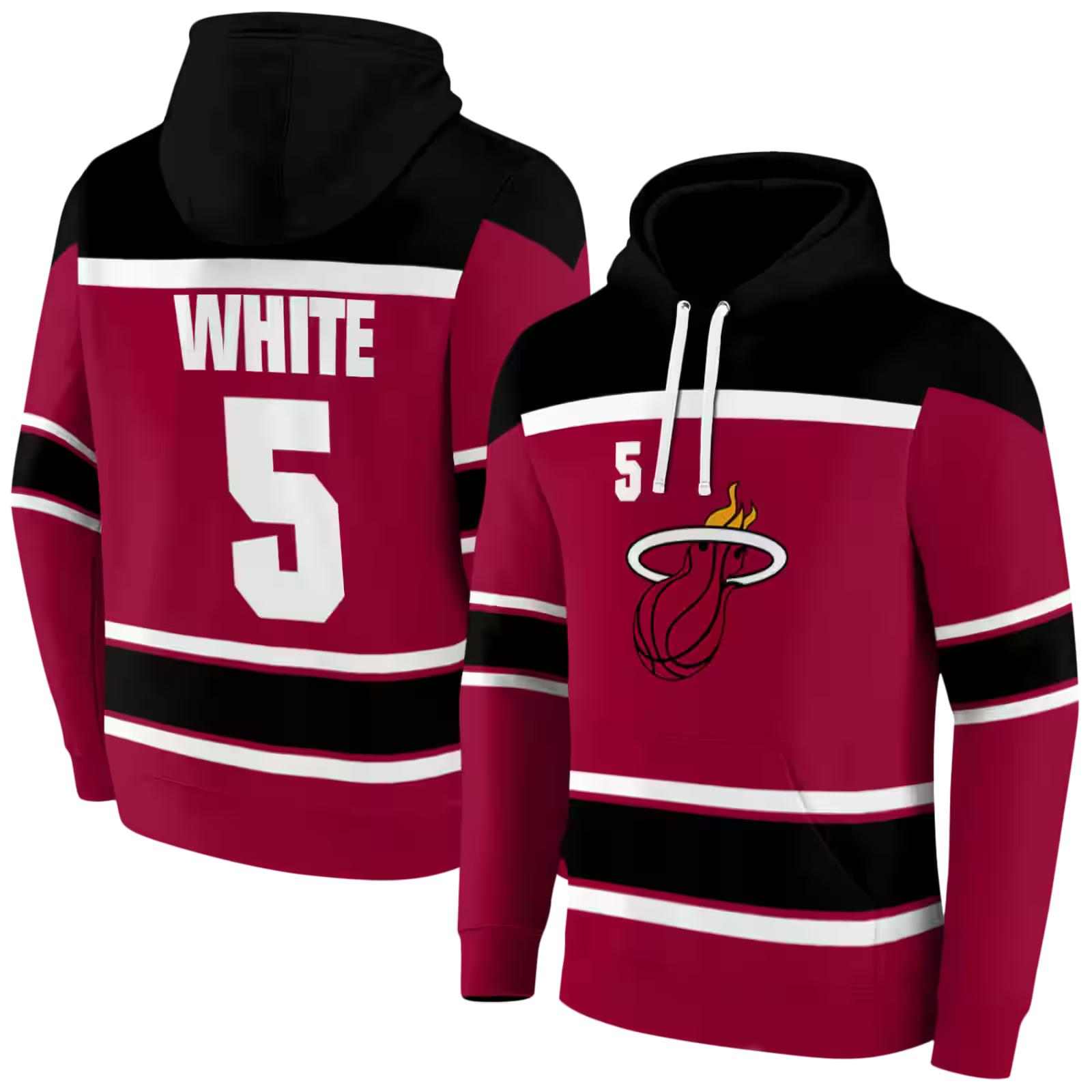 custom miami heat striped pattern red hoodie fashion forward