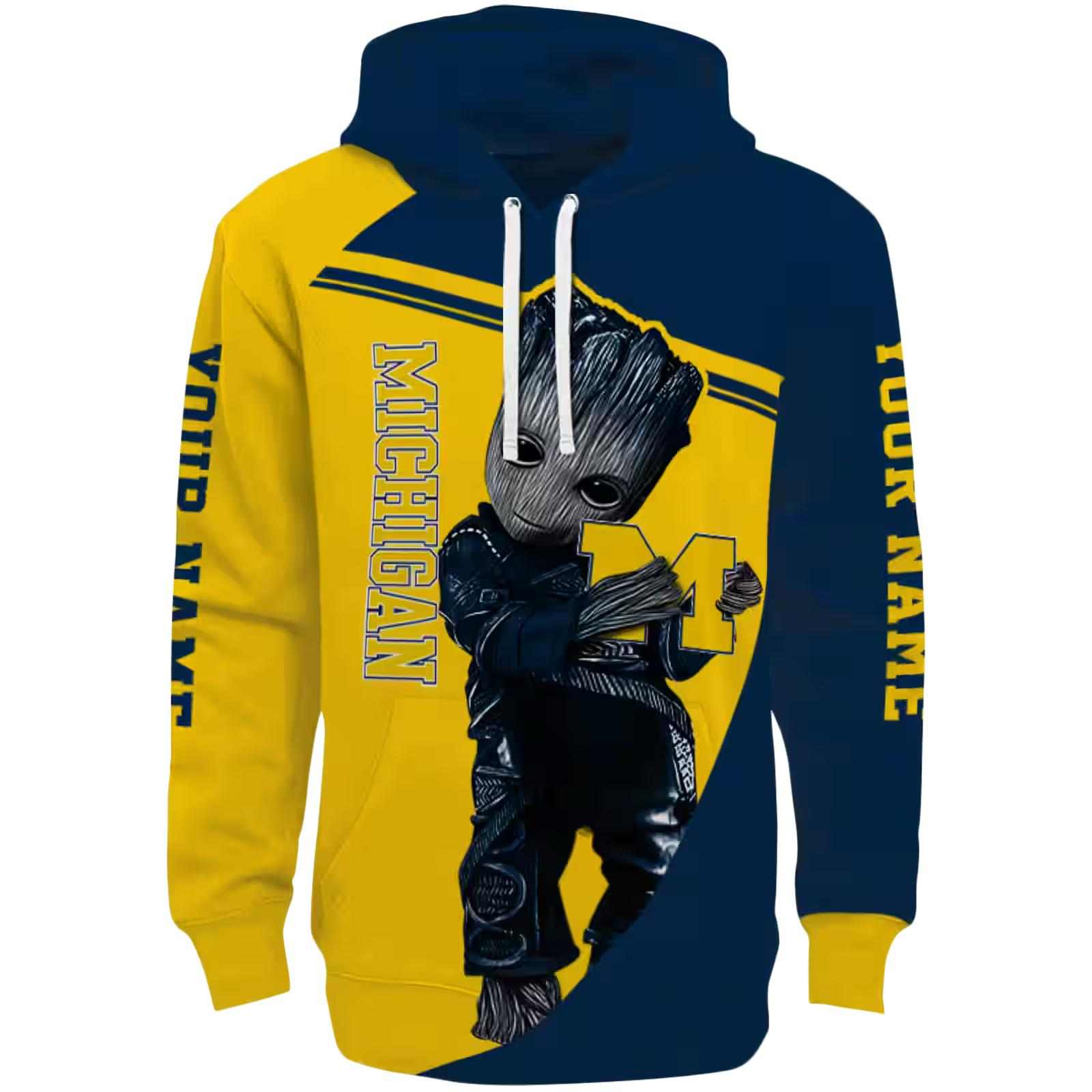 Custom Michigan Wolverines Groot Blue Hoodie