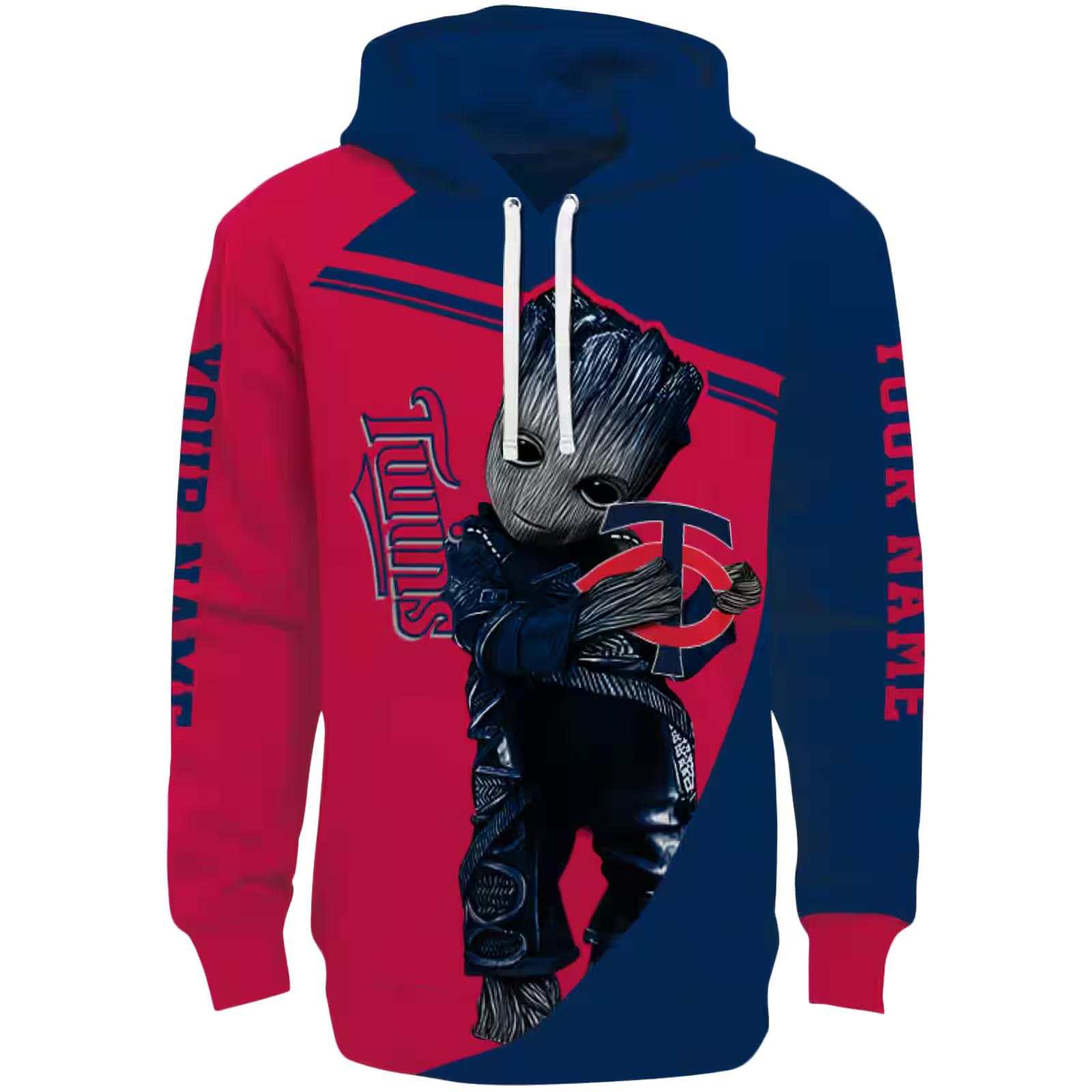 Custom Minnesota Twins Groot Navy Hoodie