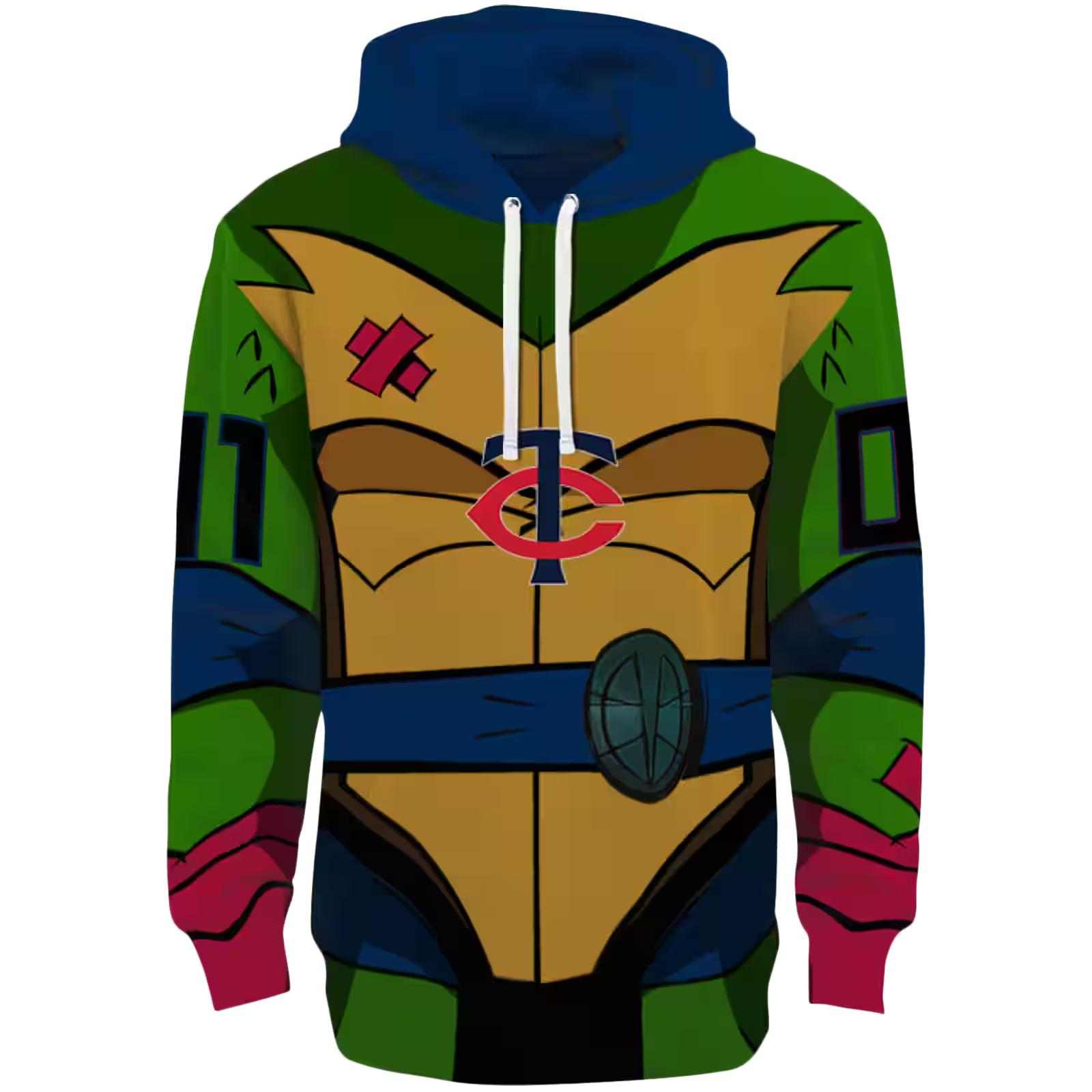 Custom Minnesota Twins Superhero Armor Navy Green Hoodie