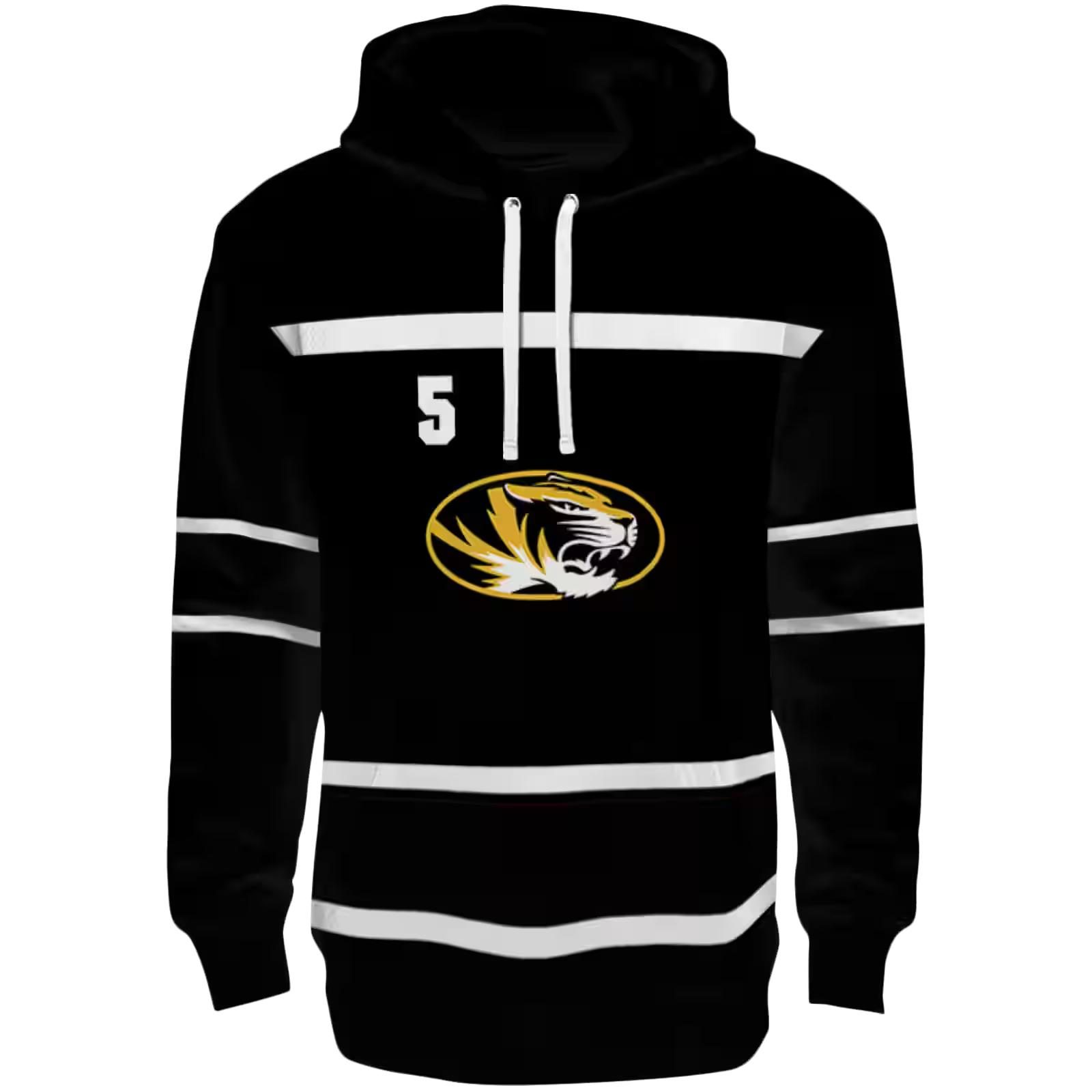 Custom Missouri Tigers Striped Pattern Black Hoodie