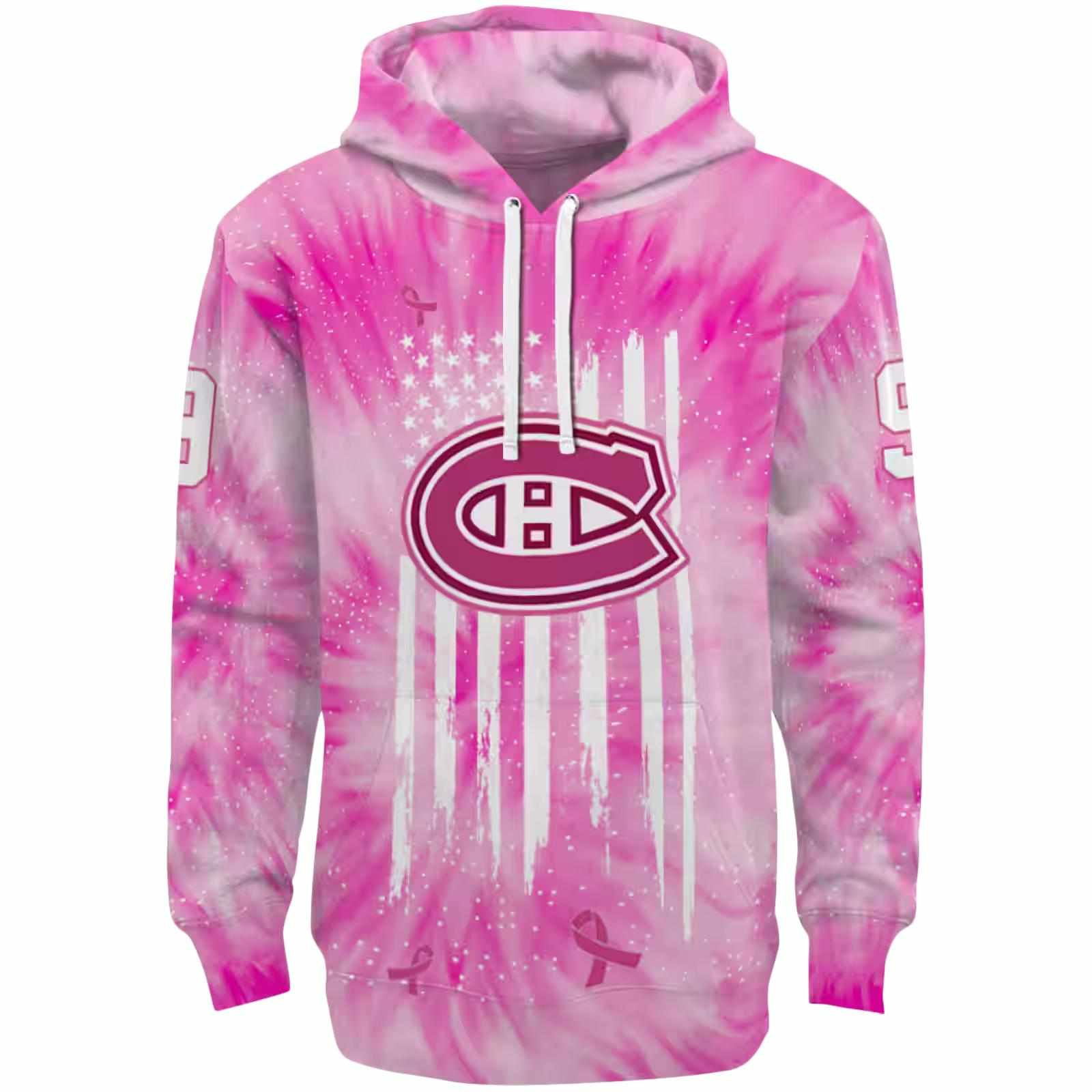 Custom Montreal Canadiens Cancer Support Pink Hoodie