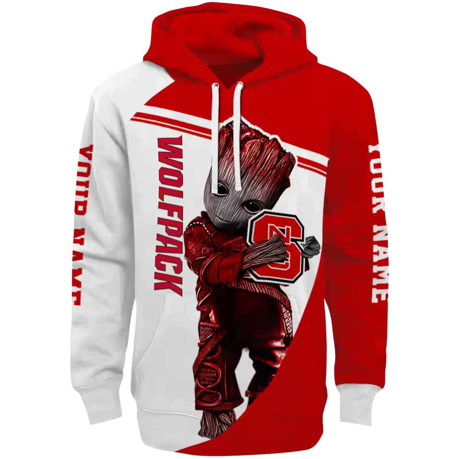 Custom NC State Wolfpack Groot Red Hoodie