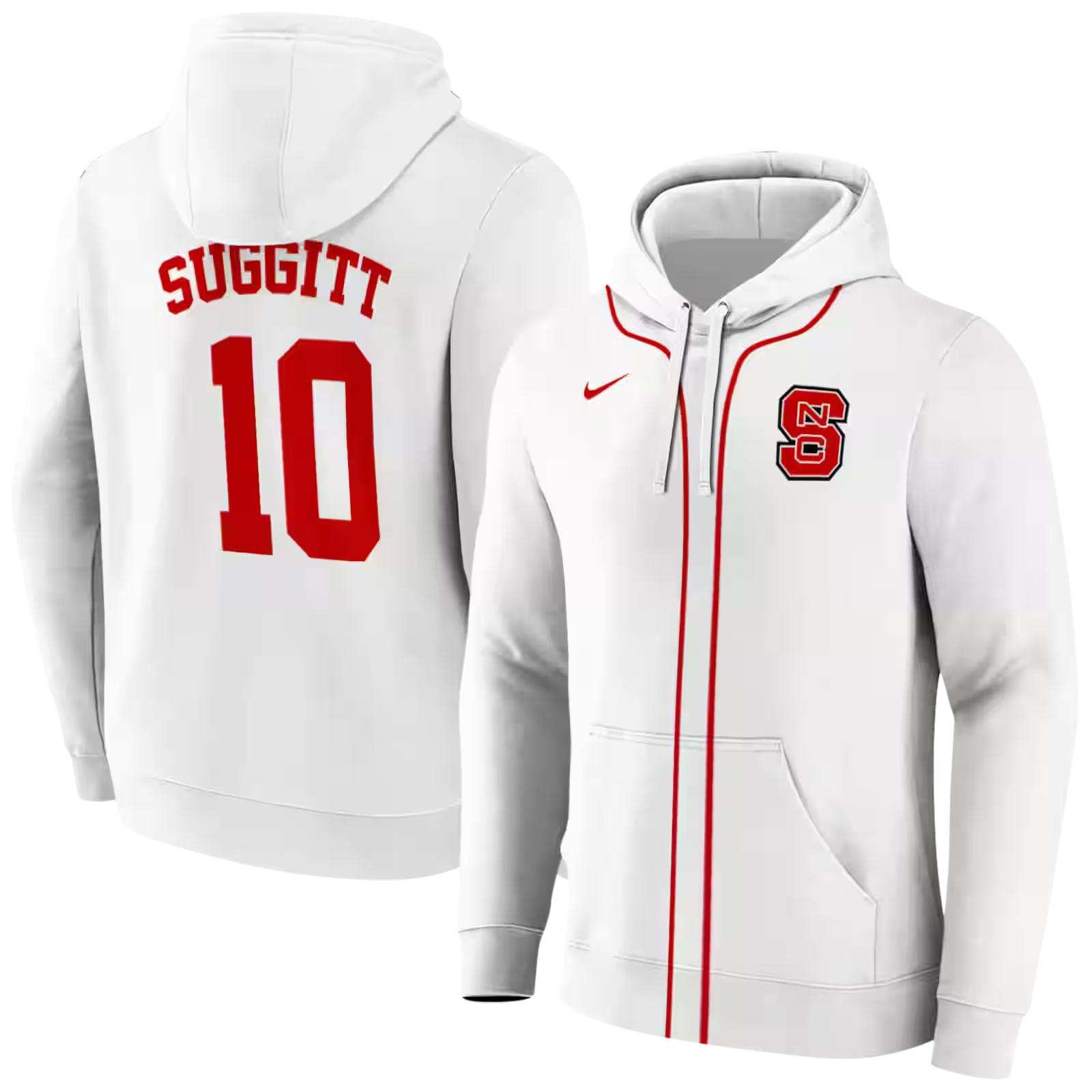 custom nc state wolfpack sporty stripe white hoodie fashion forward