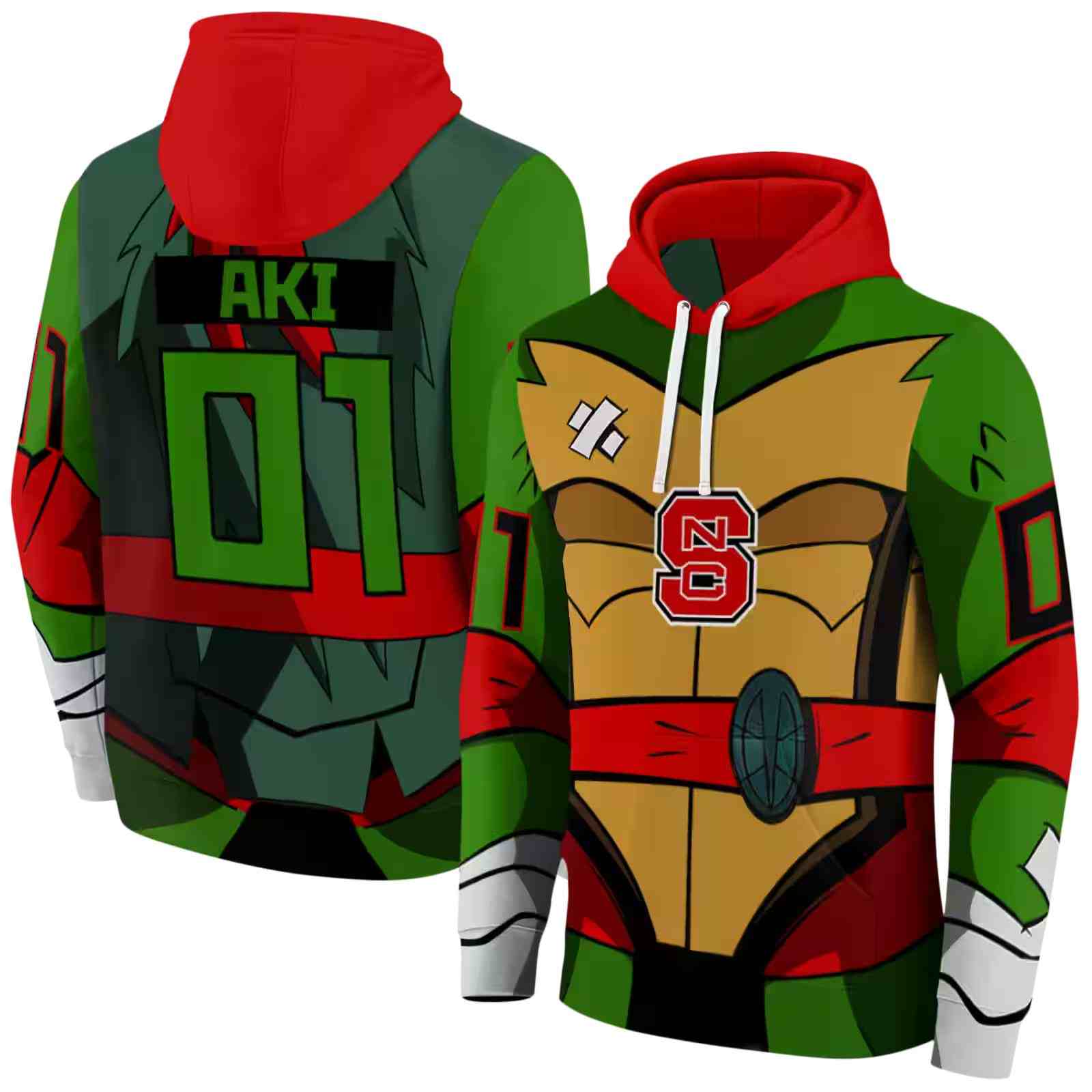 custom nc state wolfpack superhero armor red green hoodie fashion forward