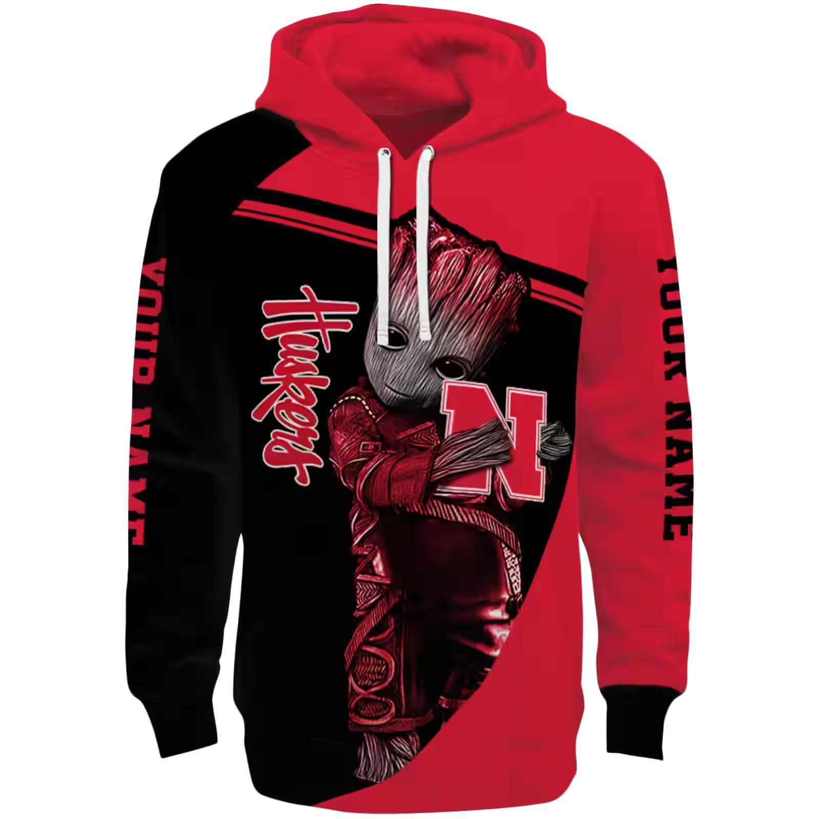 Custom Nebraska Cornhuskers Groot Red Hoodie