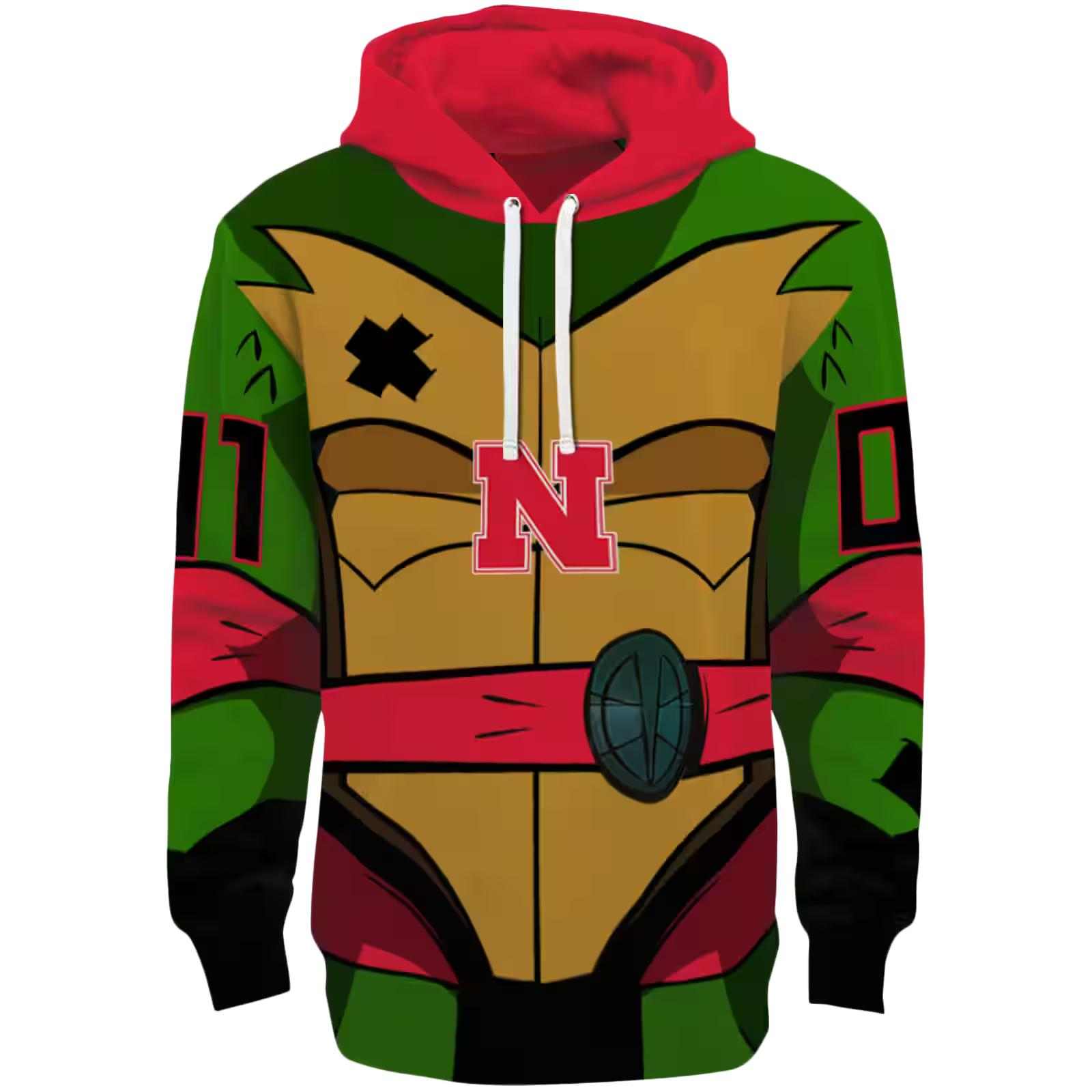 Custom Nebraska Cornhuskers Superhero Armor Red Green Hoodie