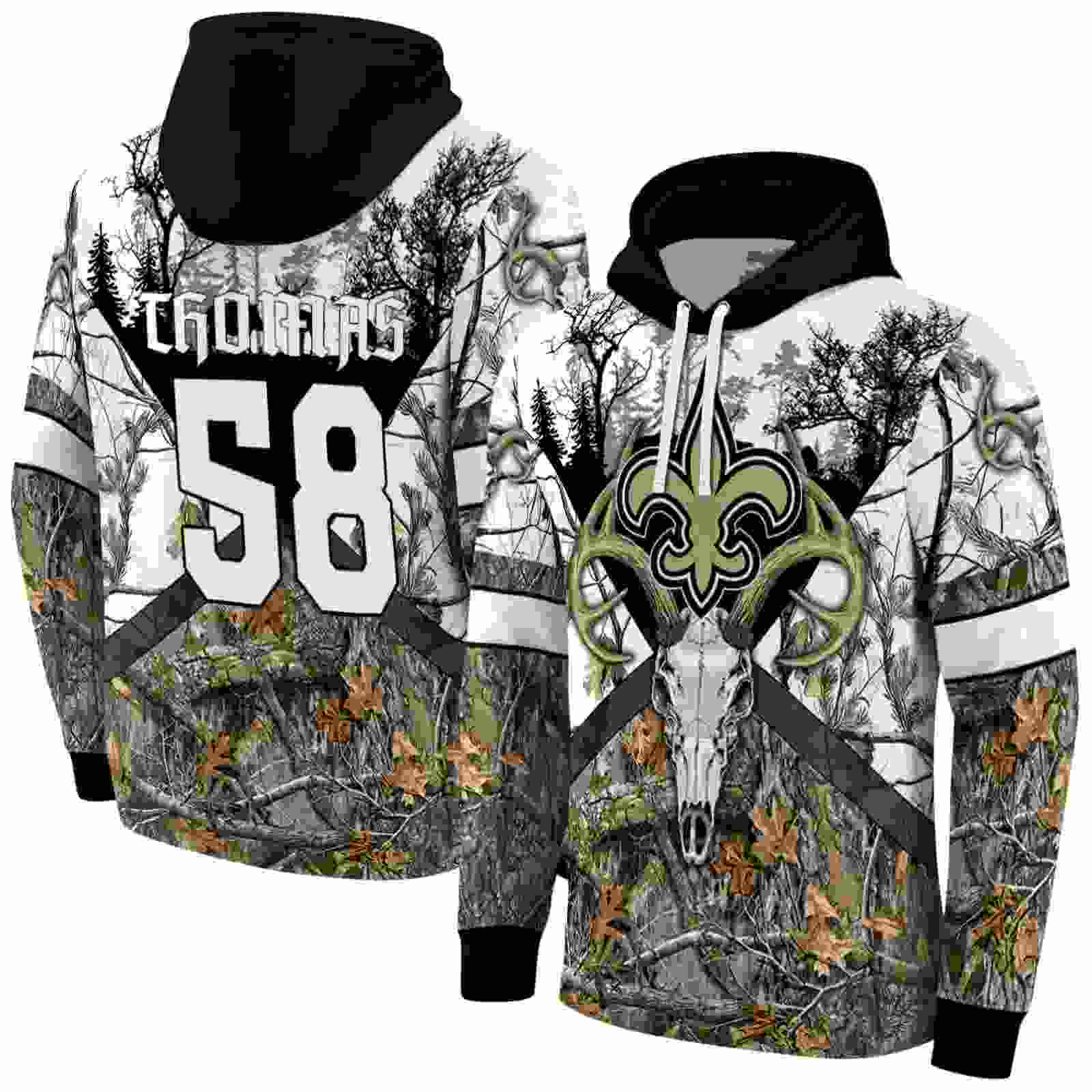 custom new orleans saints forest silhouette hoodie fashion forward