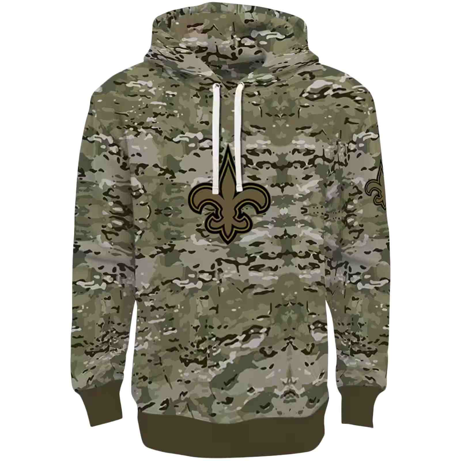 Custom New Orleans Saints Military Style Hoodie