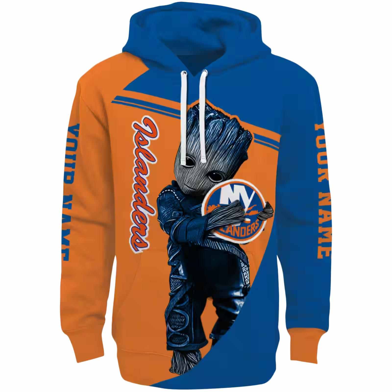 Custom New York Islanders Groot Blue Hoodie