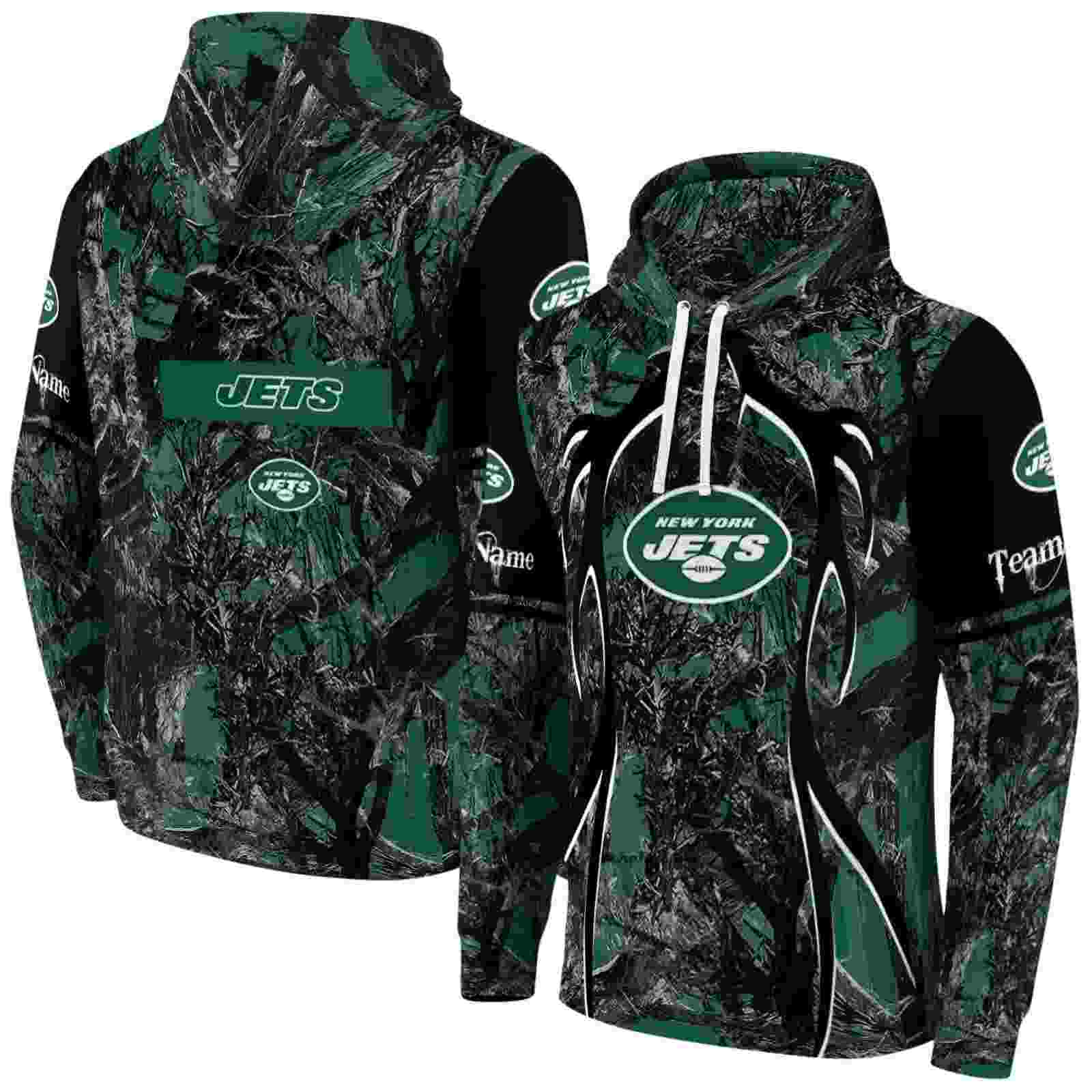 custom new york jets hunting theme green black hoodie fashion forward