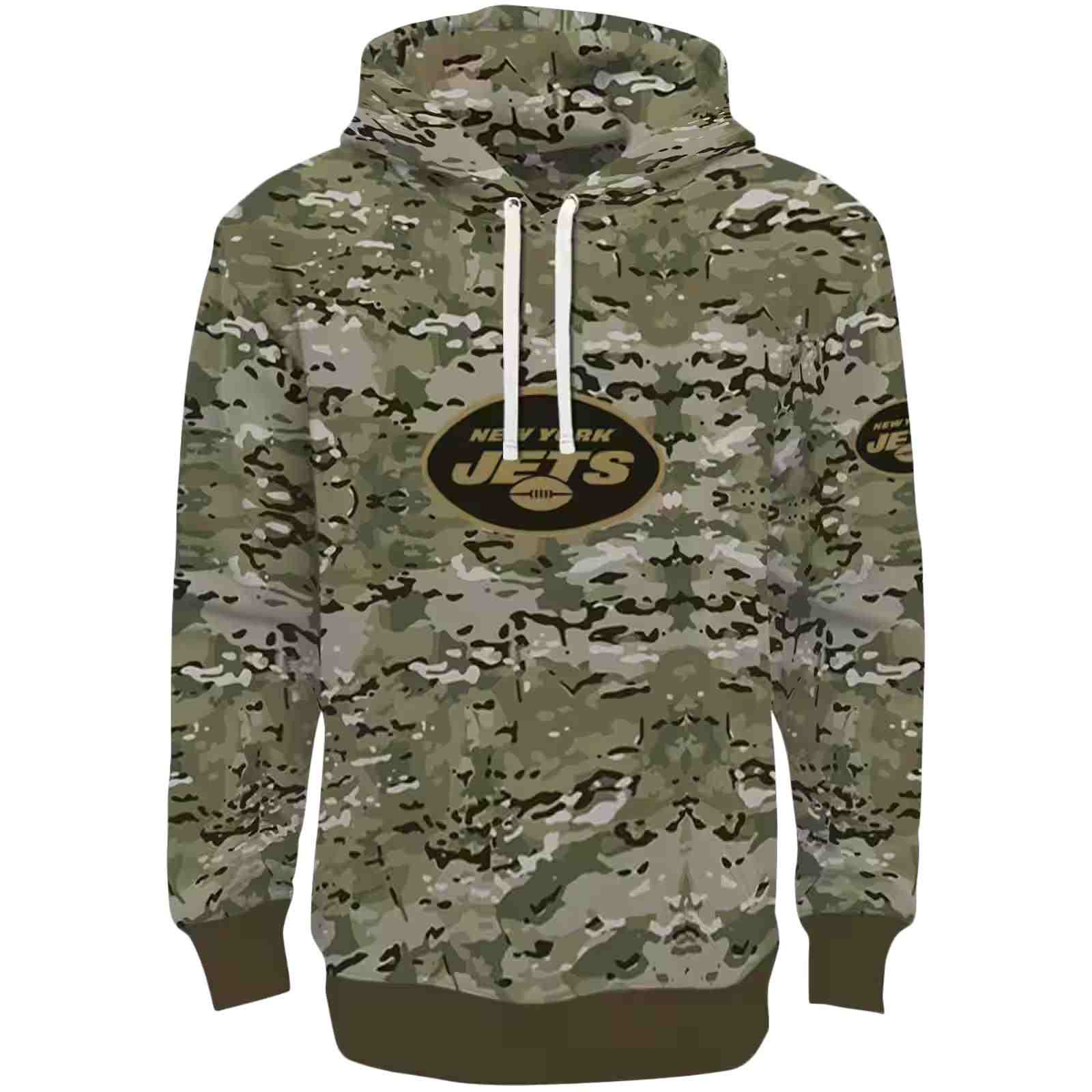 Custom New York Jets Military Style Hoodie