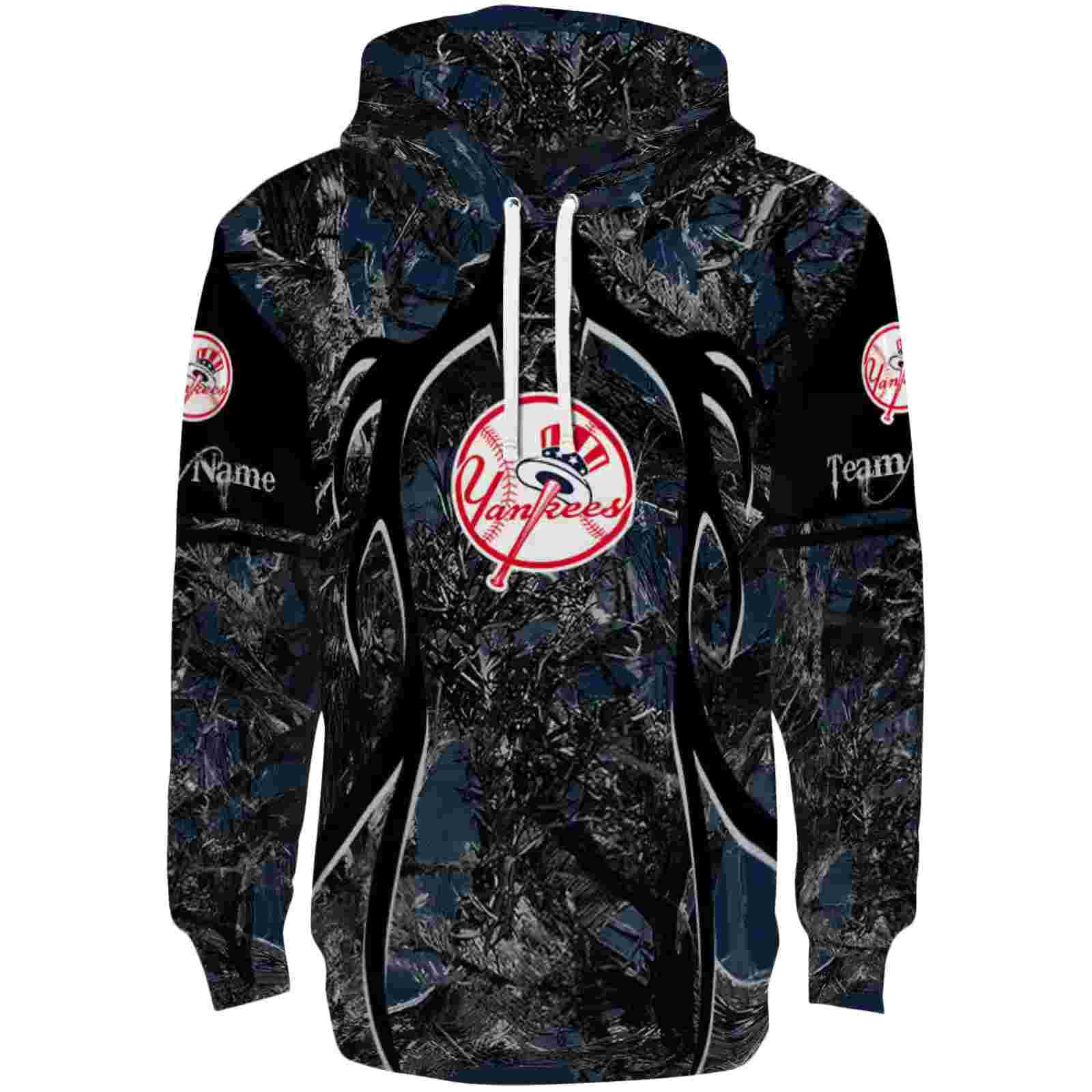 Custom New York Yankees Hunting Theme Navy Black Hoodie