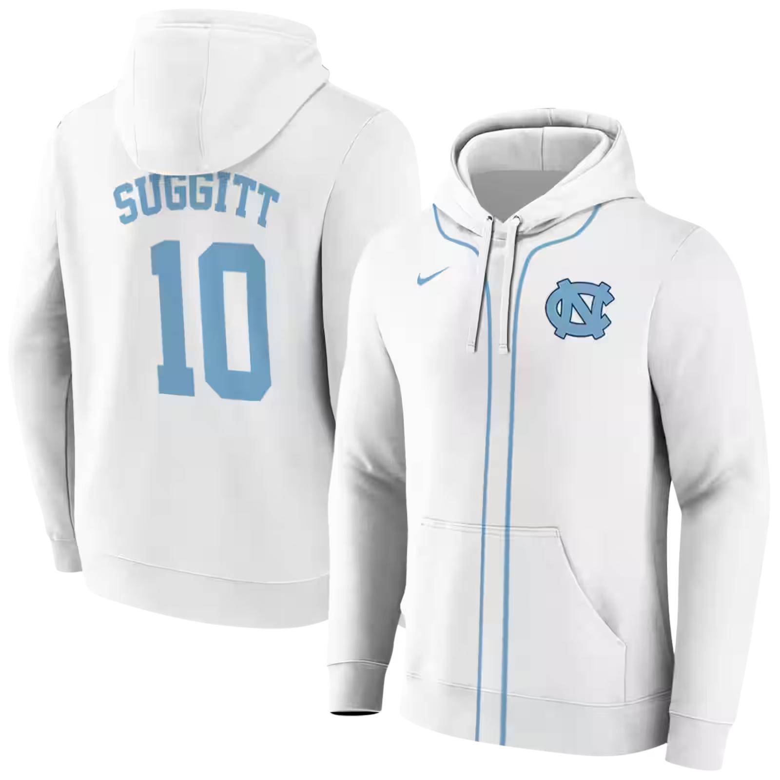 custom north carolina tar heels sporty stripe white hoodie fashion forward