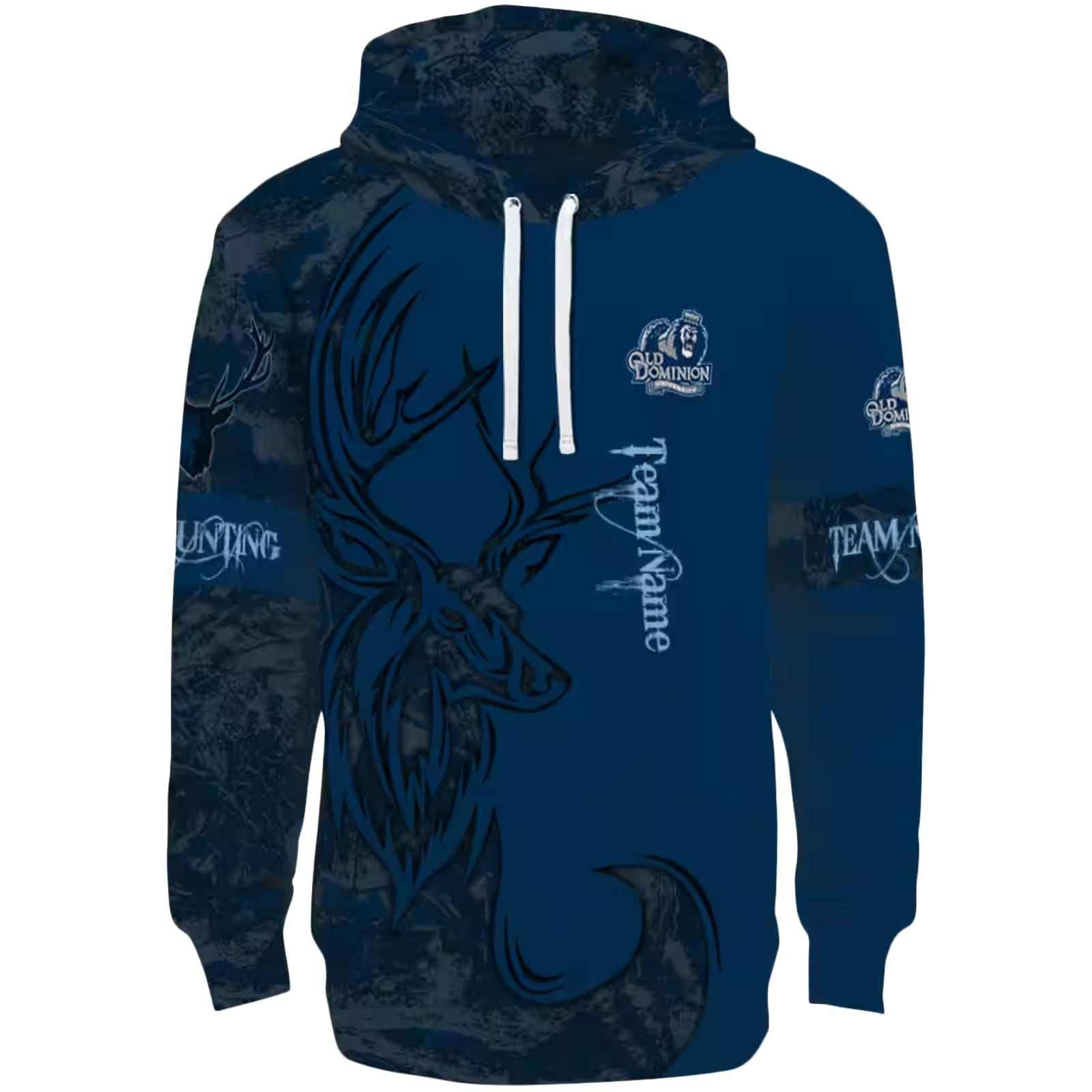 Custom Old Dominion Monarchs Deer Silhouette Blue Hoodie