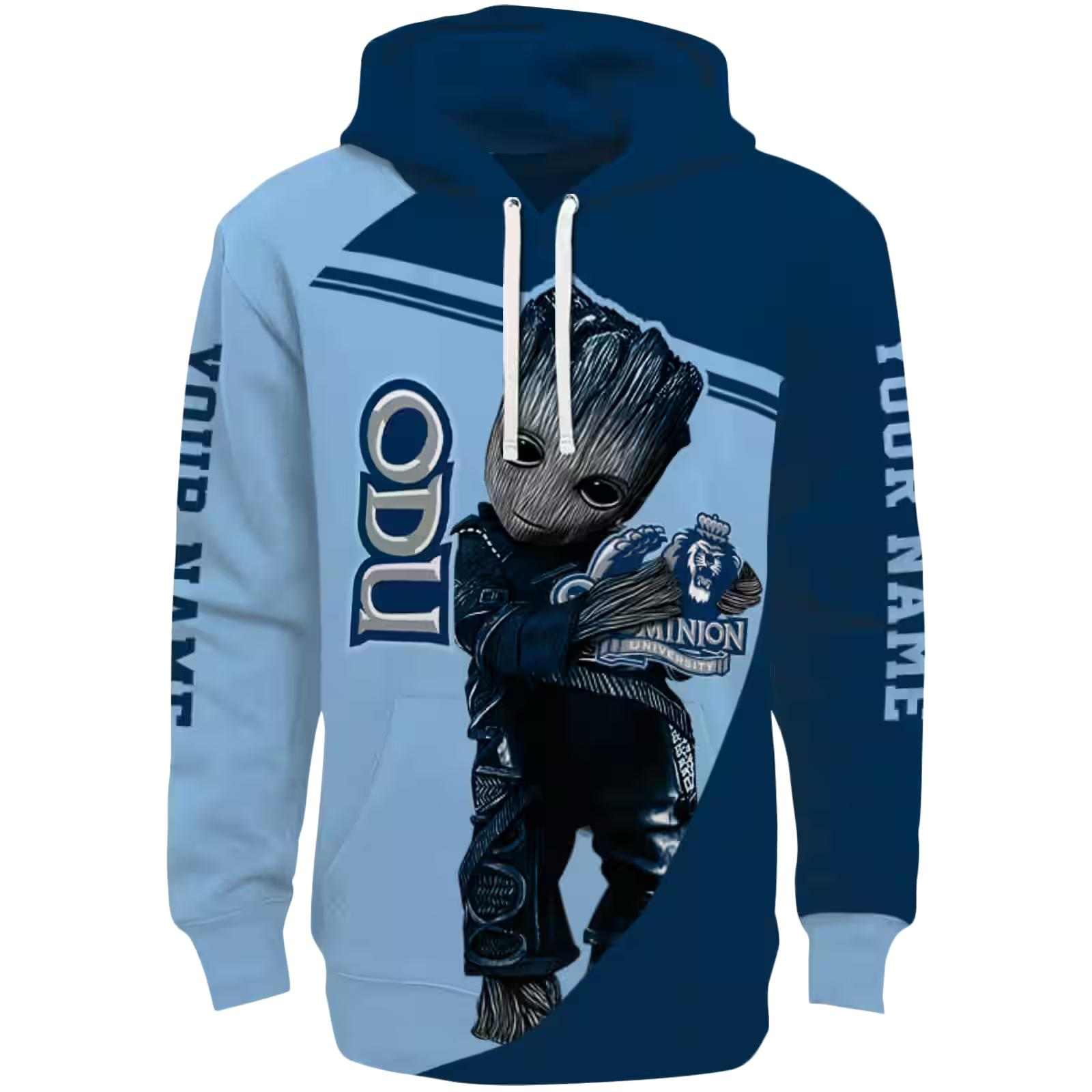 Custom Old Dominion Monarchs Groot Blue Hoodie