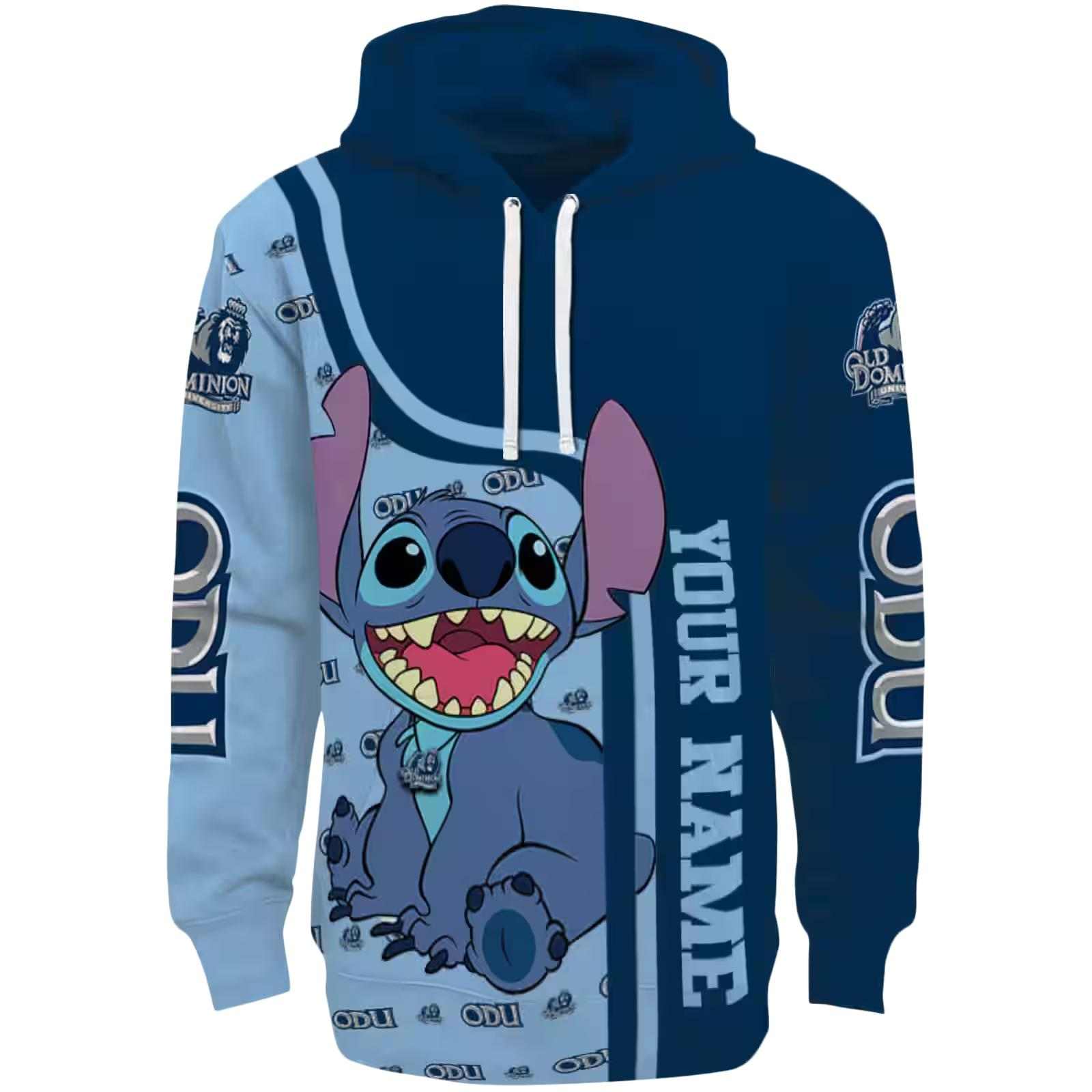 Custom Old Dominion Monarchs Stitch Blue Hoodie