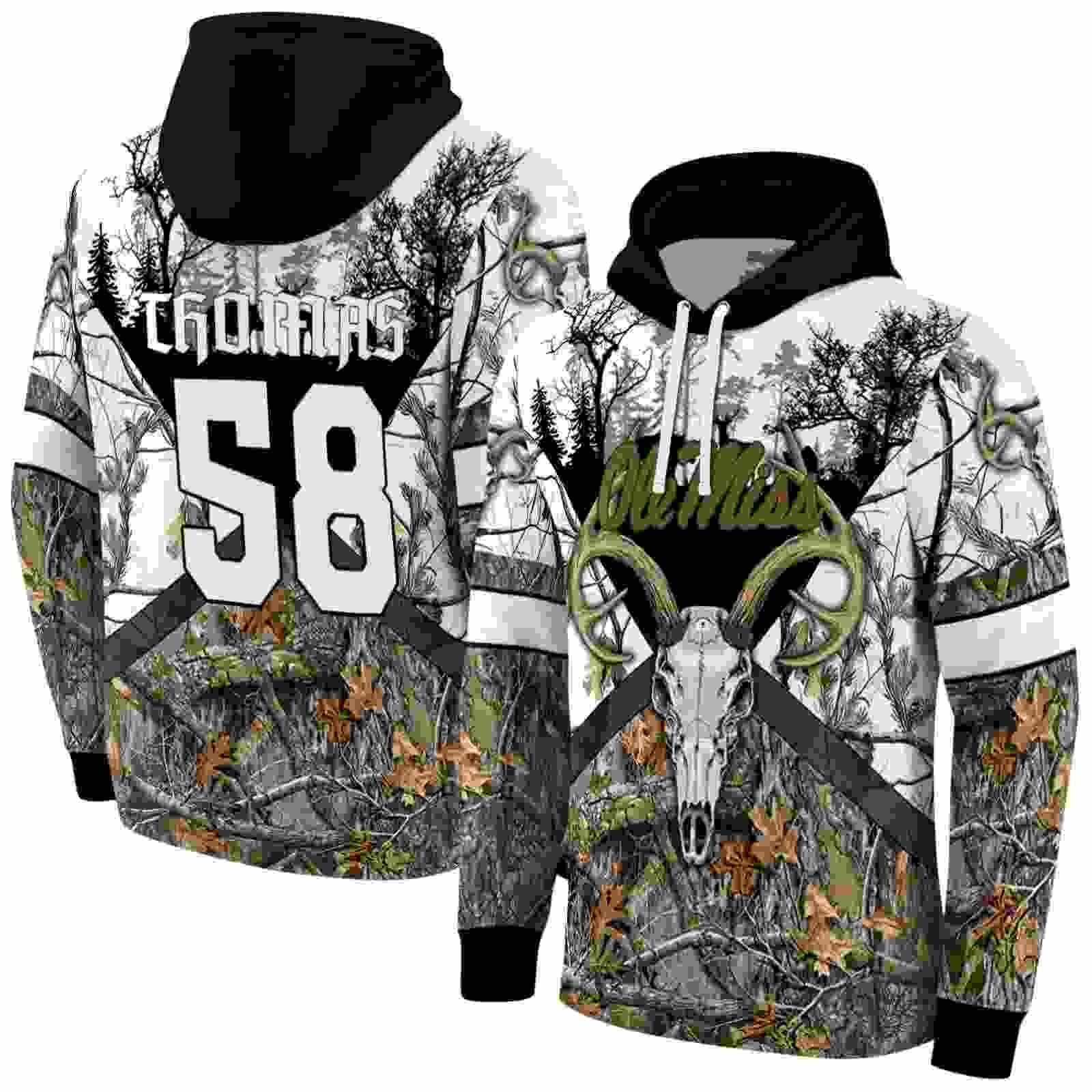 custom ole miss rebels forest silhouette hoodie fashion forward