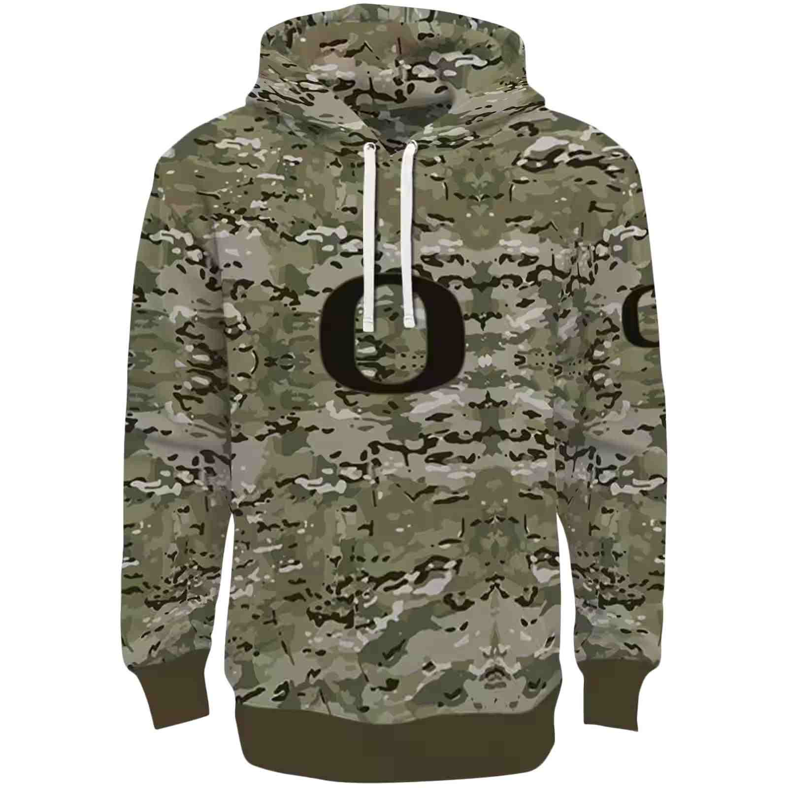 Custom Oregon Ducks Military Style Hoodie