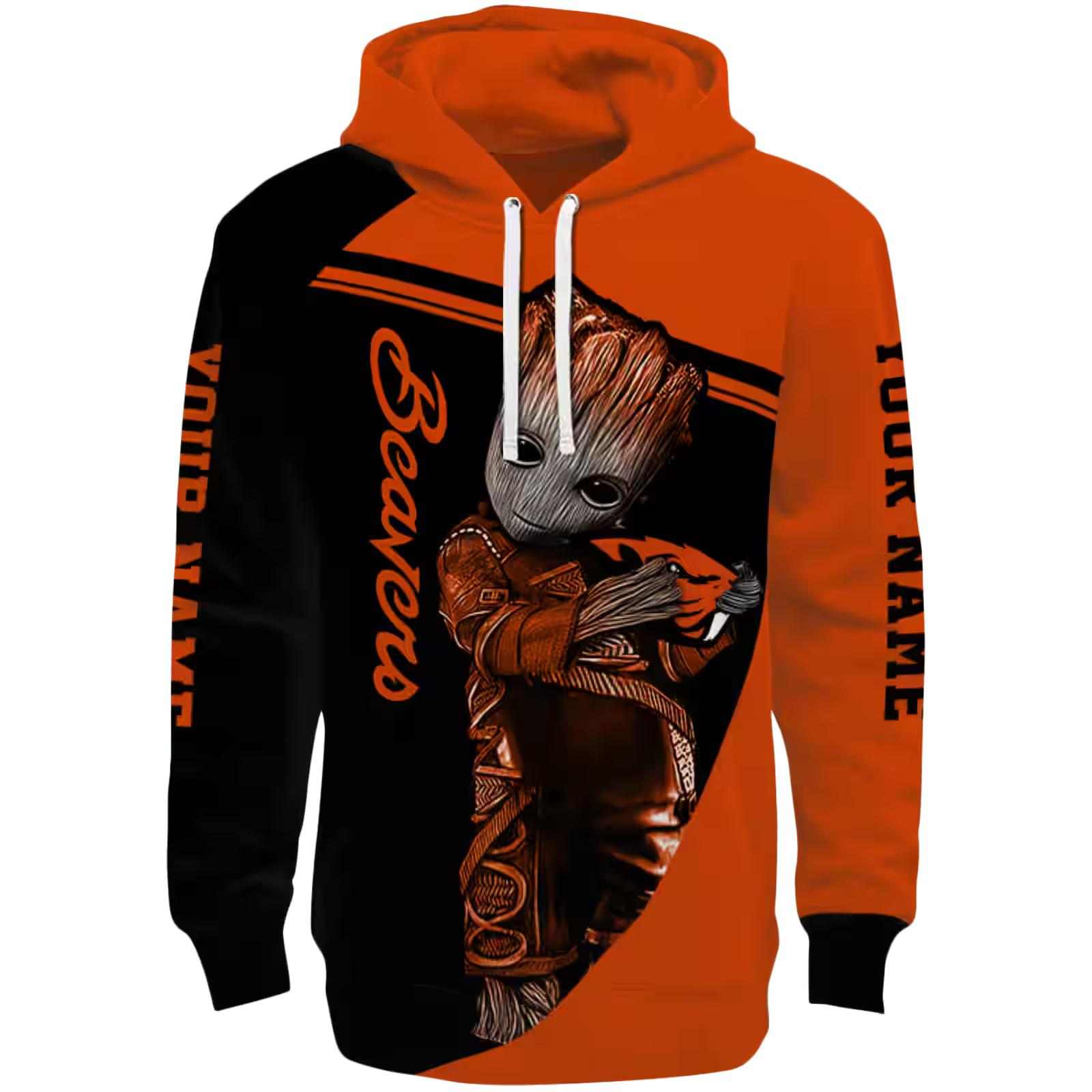 Custom Oregon State Beavers Groot Orange Hoodie