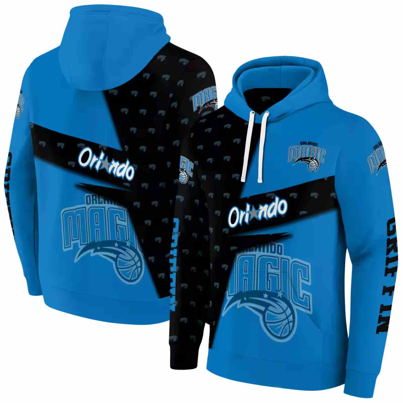 custom orlando magic abstract shape blue hoodie fashion forward