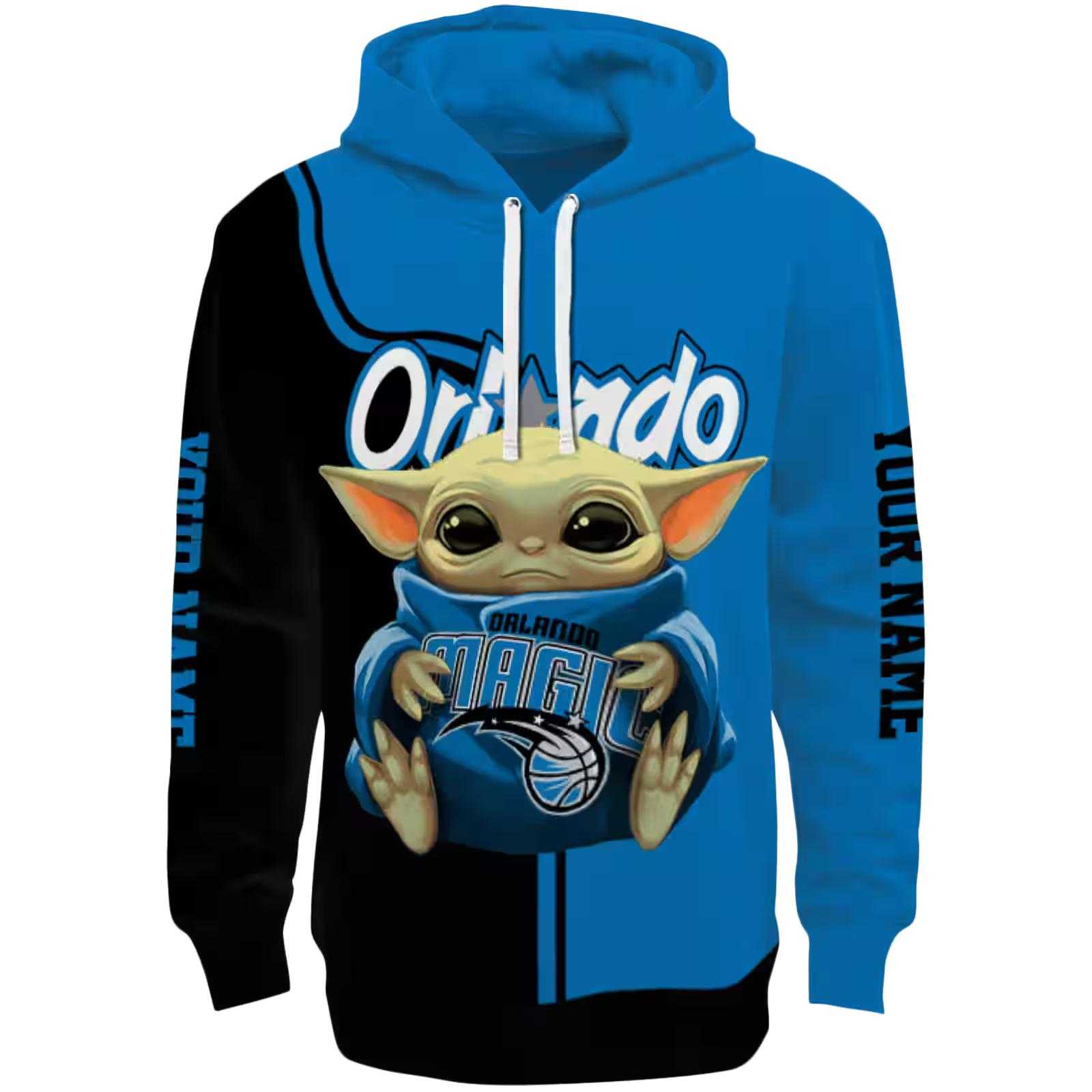 Custom Orlando Magic Baby Yoda Blue Black Hoodie