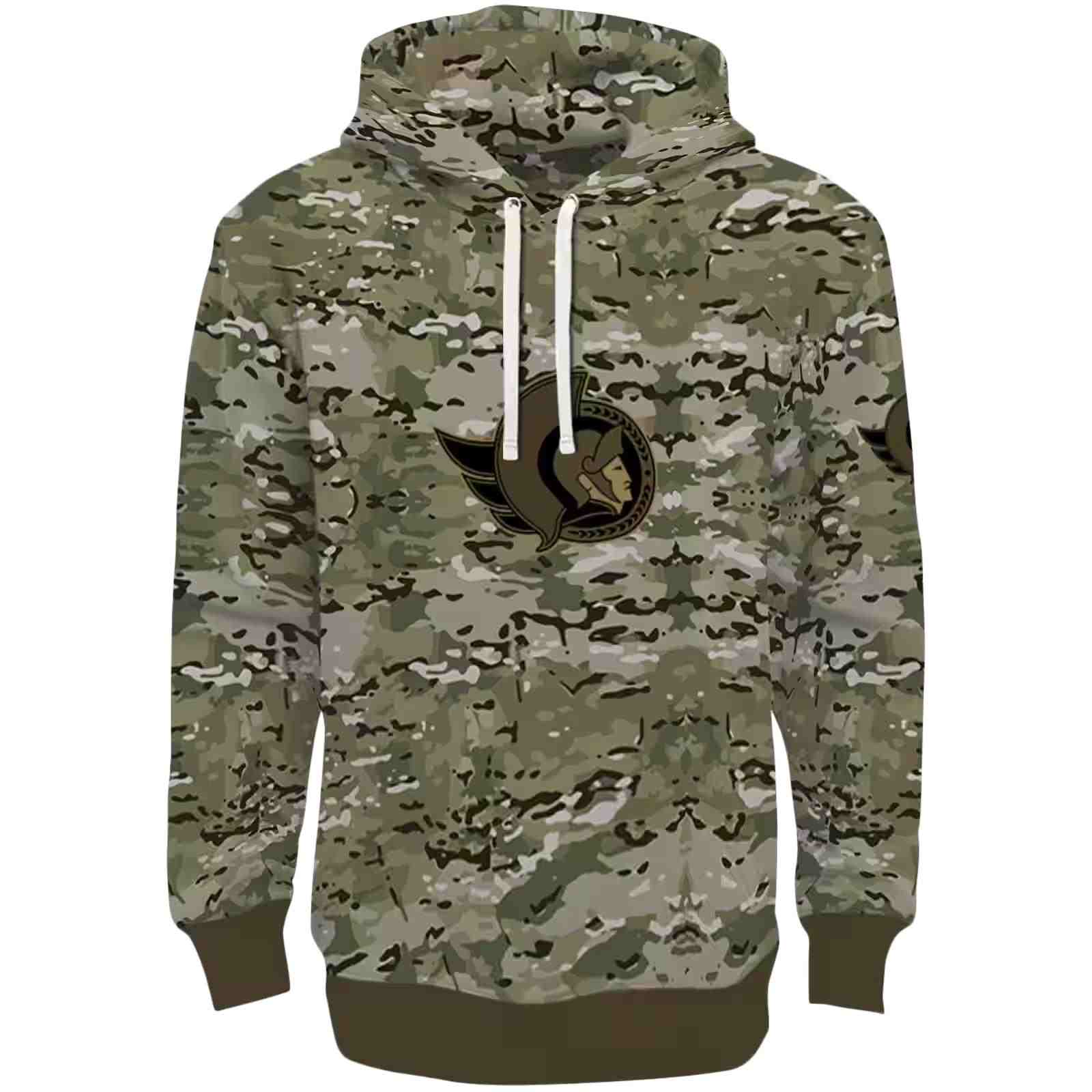 Custom Ottawa Senators Military Style Hoodie