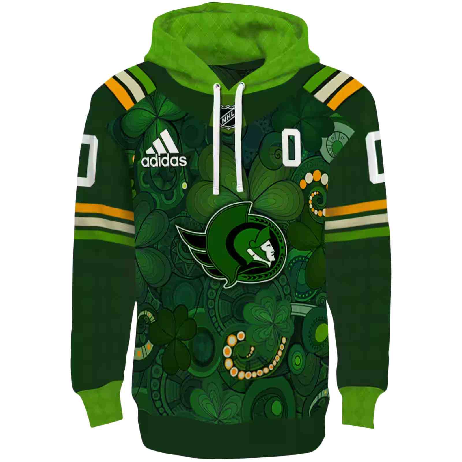 Custom Ottawa Senators Shamrock Theme Green Hoodie