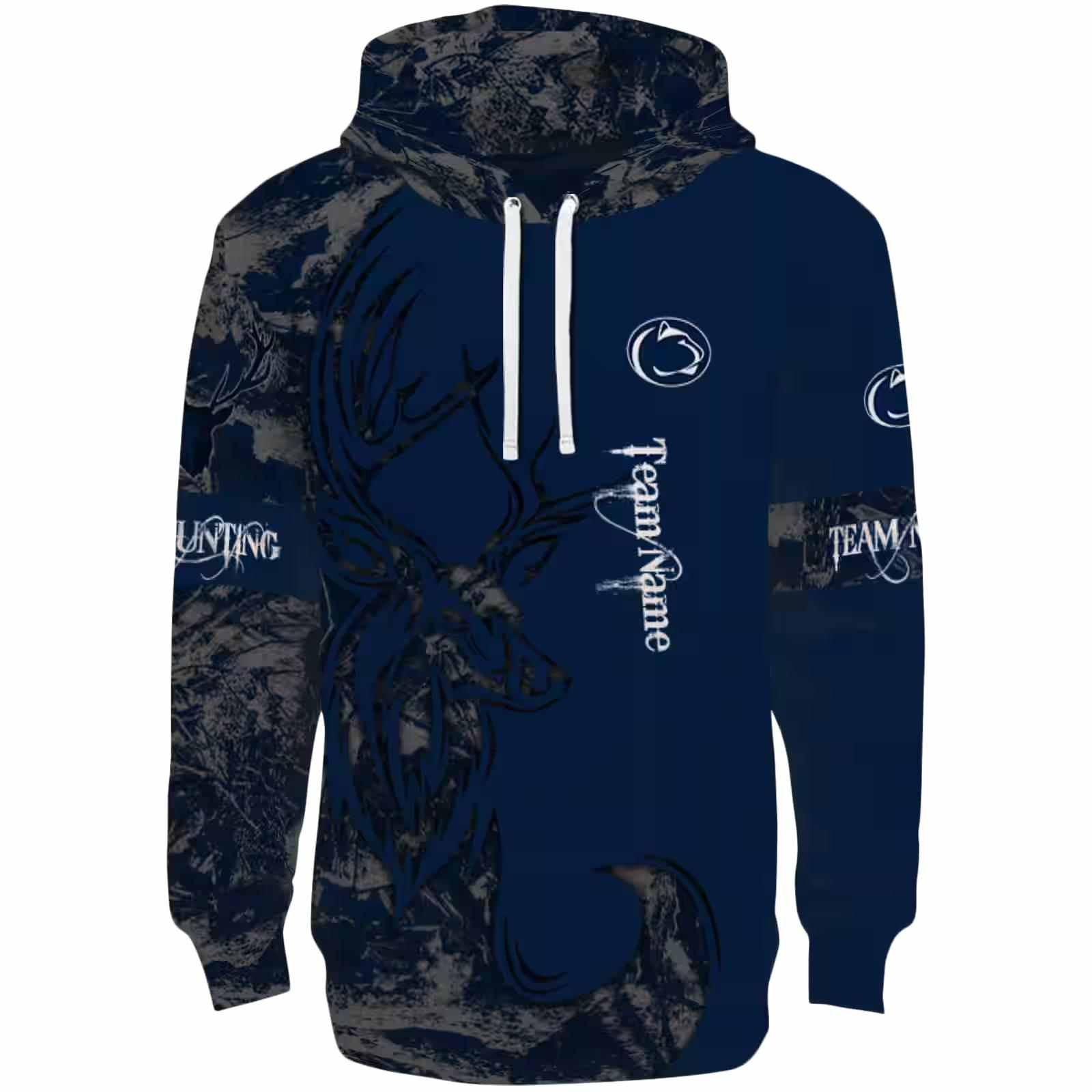 Custom Penn State Nittany Lions Deer Silhouette Blue Hoodie