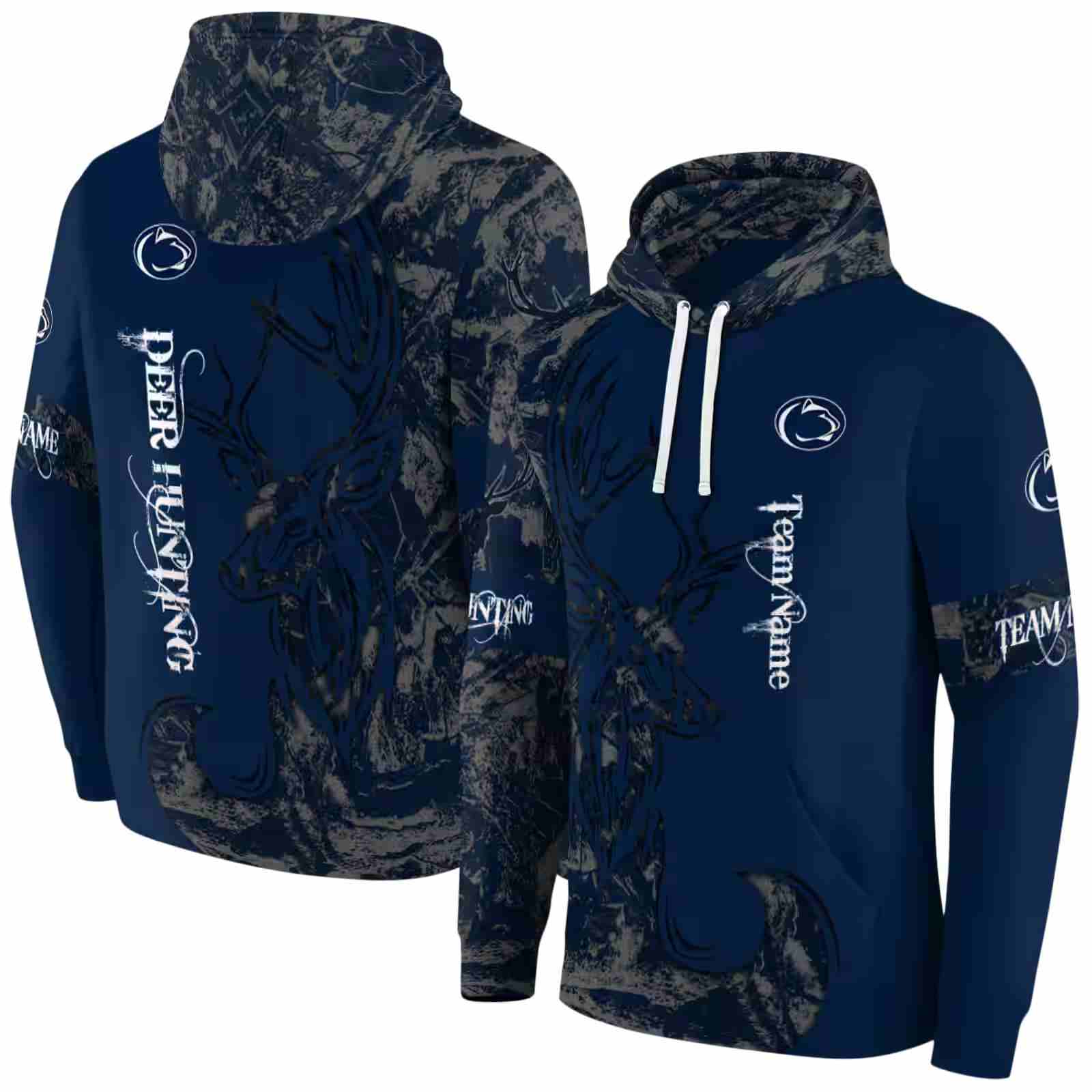 custom penn state nittany lions deer silhouette blue hoodie fashion forward