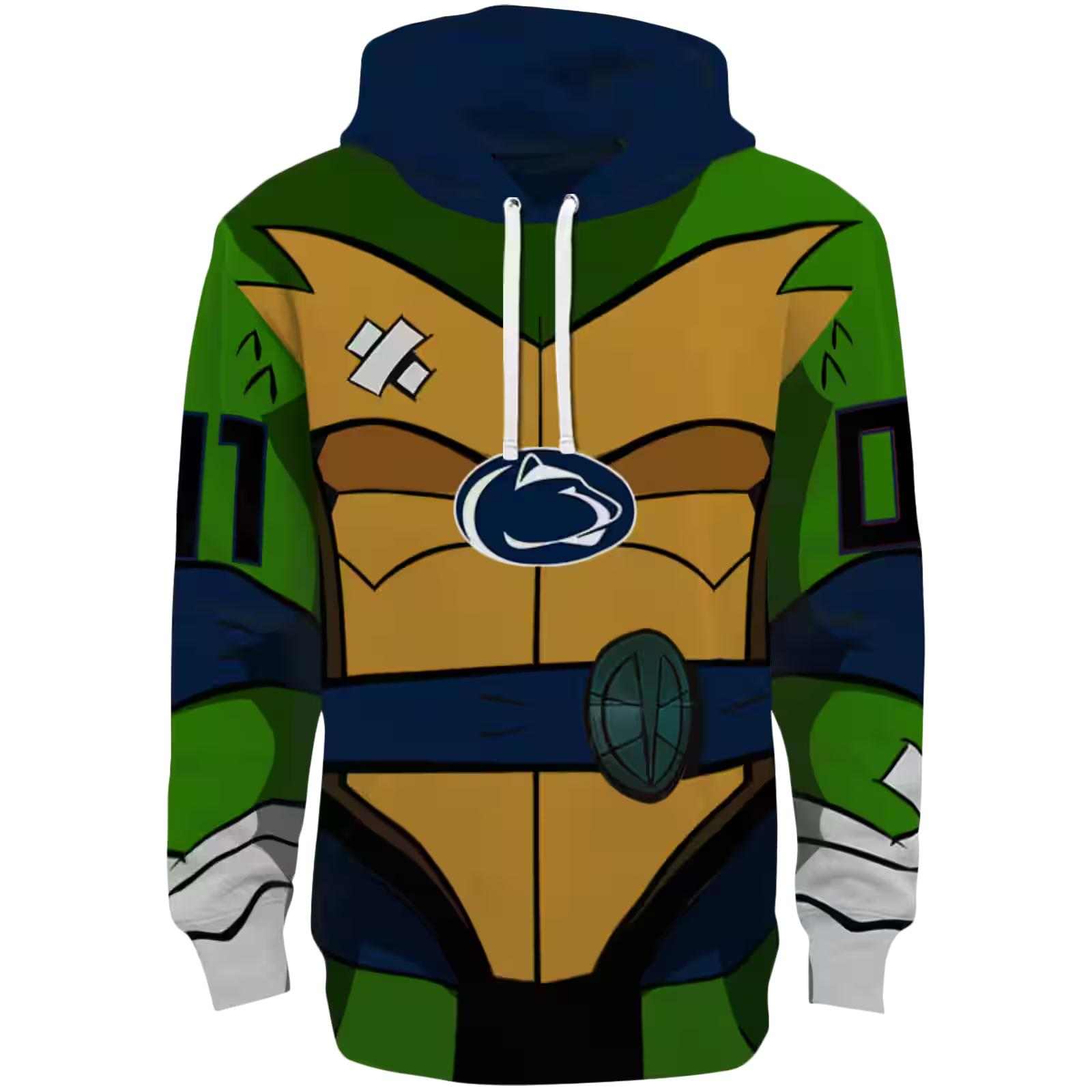 Custom Penn State Nittany Lions Superhero Armor Blue Green Hoodie