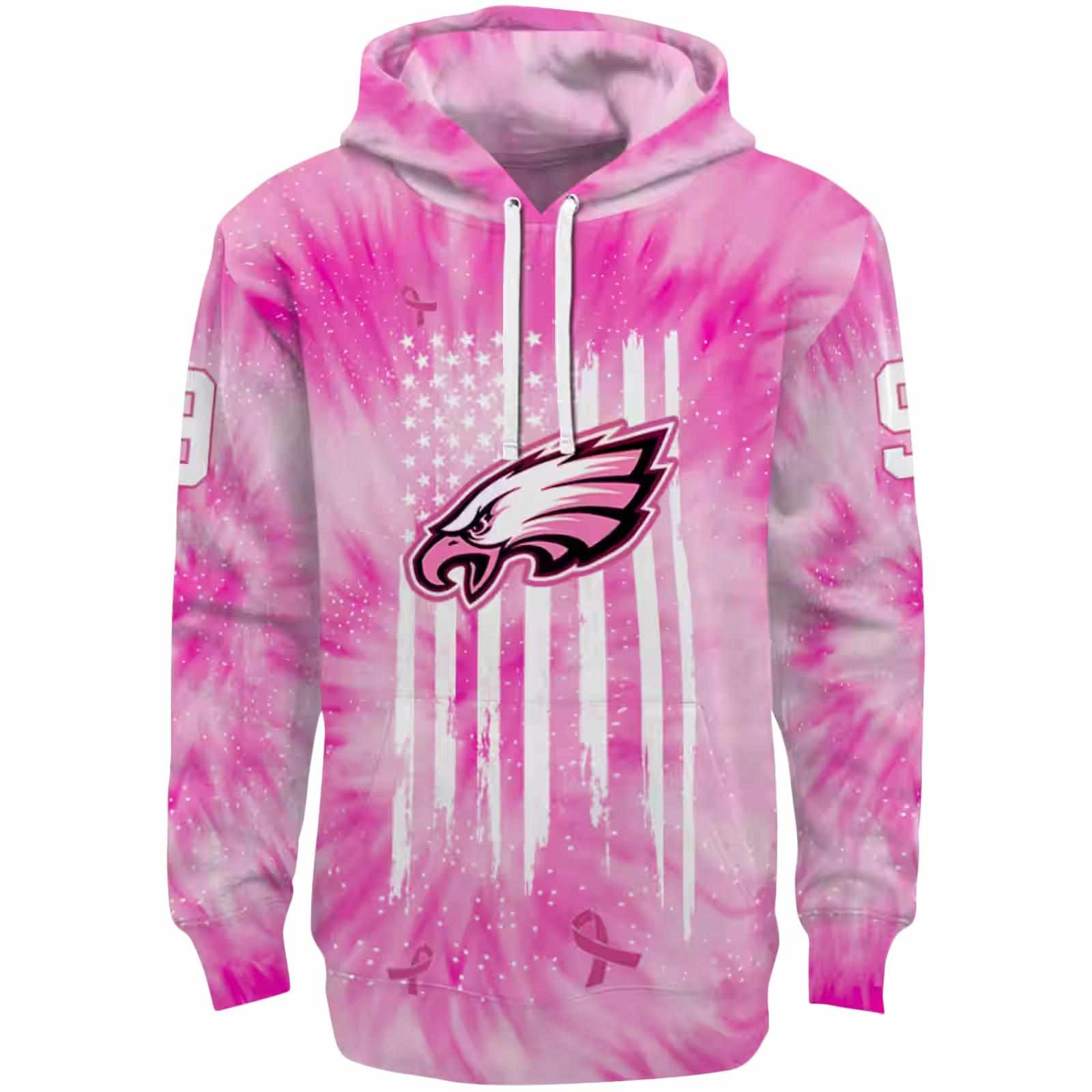 Custom Philadelphia Eagles Cancer Support Pink Hoodie