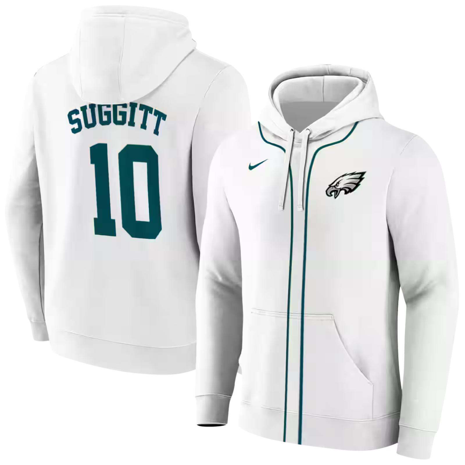 custom philadelphia eagles sporty stripe white hoodie fashion forward