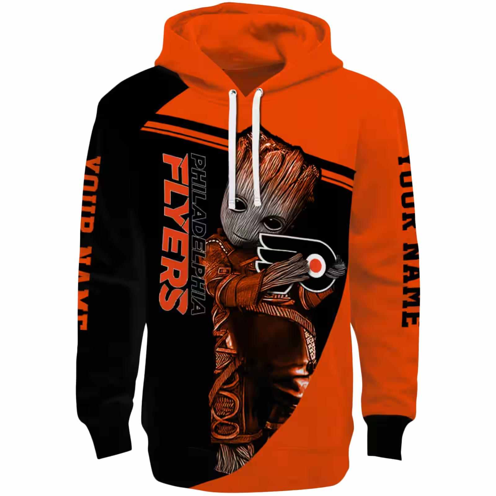 Custom Philadelphia Flyers Groot Orange Hoodie