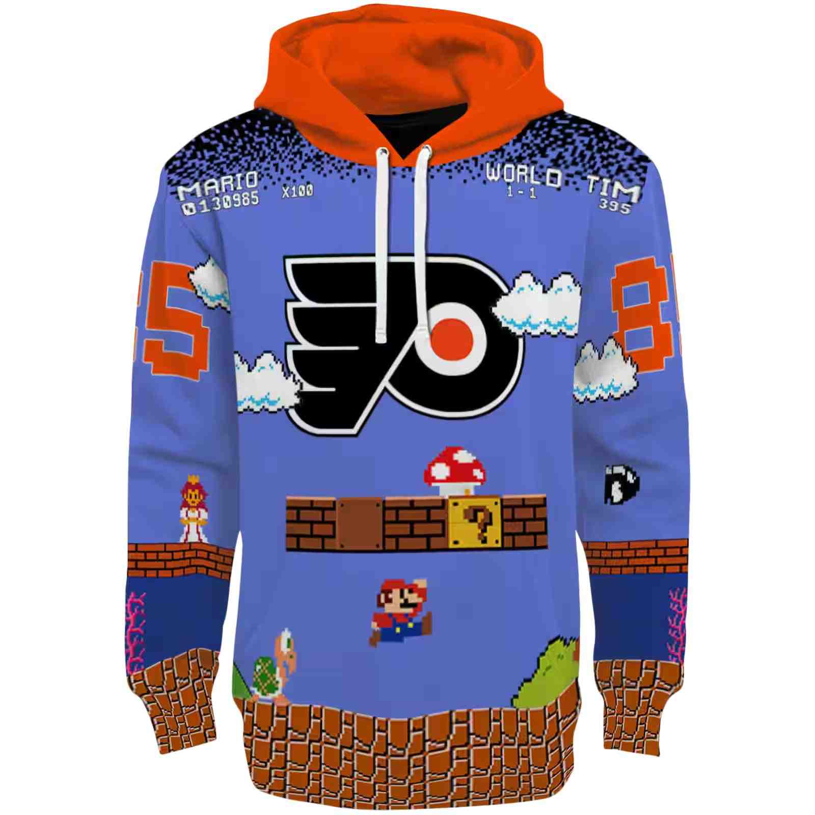 Custom Philadelphia Flyers Mario Blue Black Hoodie