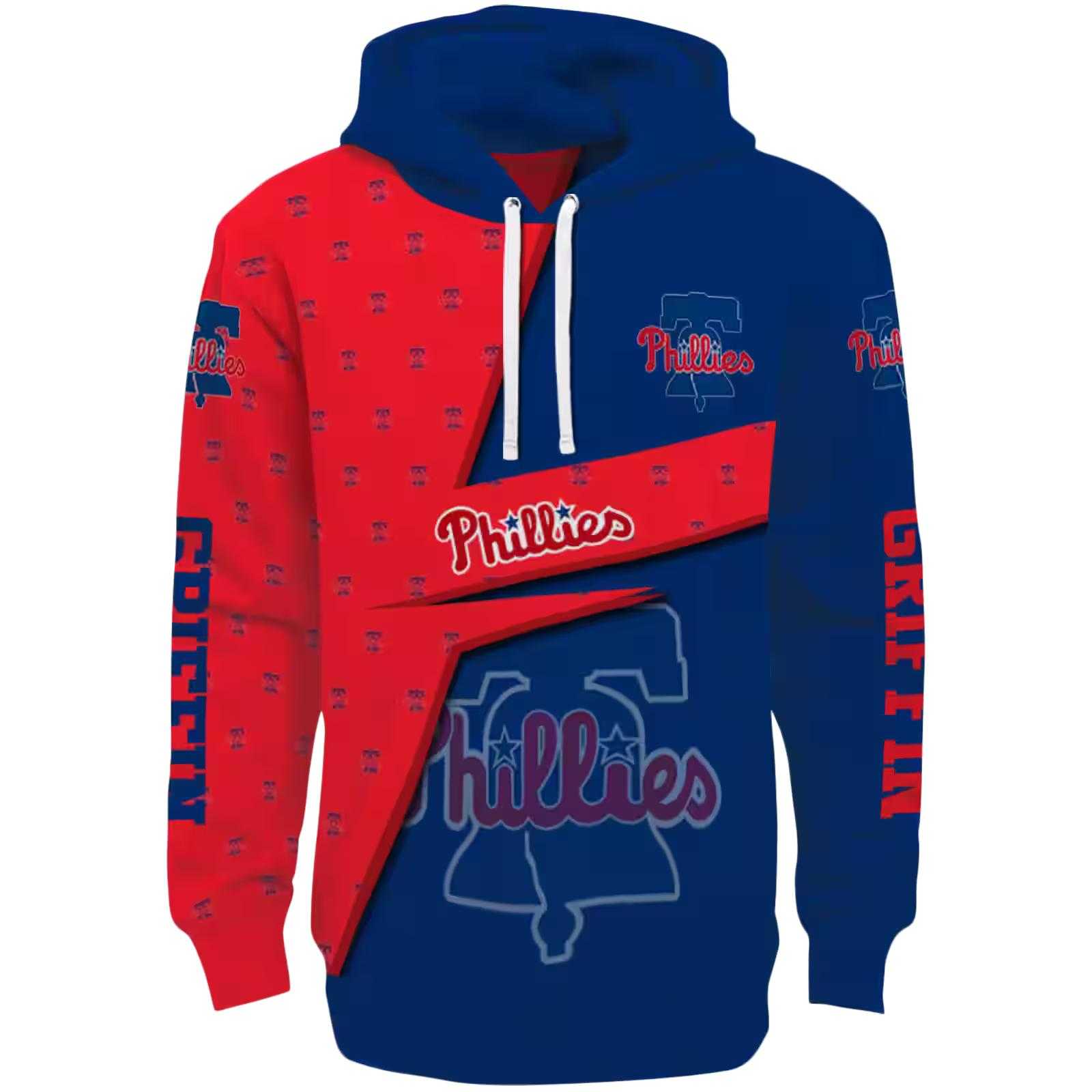 Custom Philadelphia Phillies Abstract Shape Blue Hoodie