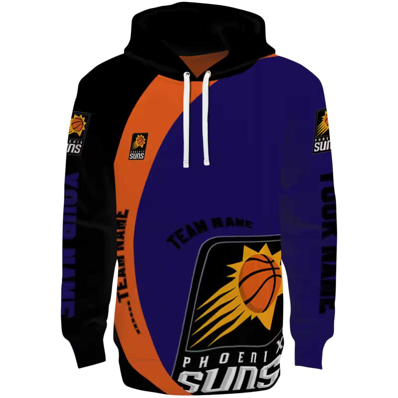 Custom Phoenix Suns Minimalist Design Purple Black Hoodie