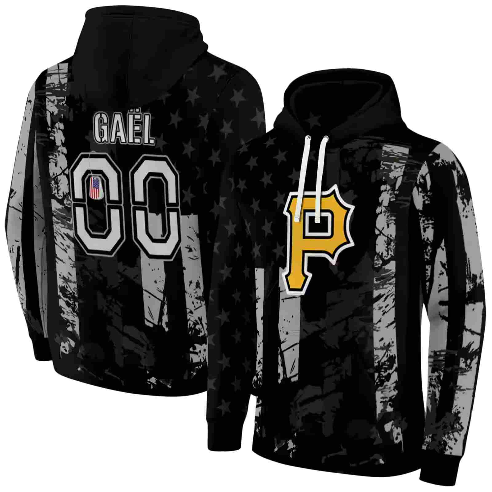 custom pittsburgh pirates distressed flag black hoodie fashion forward