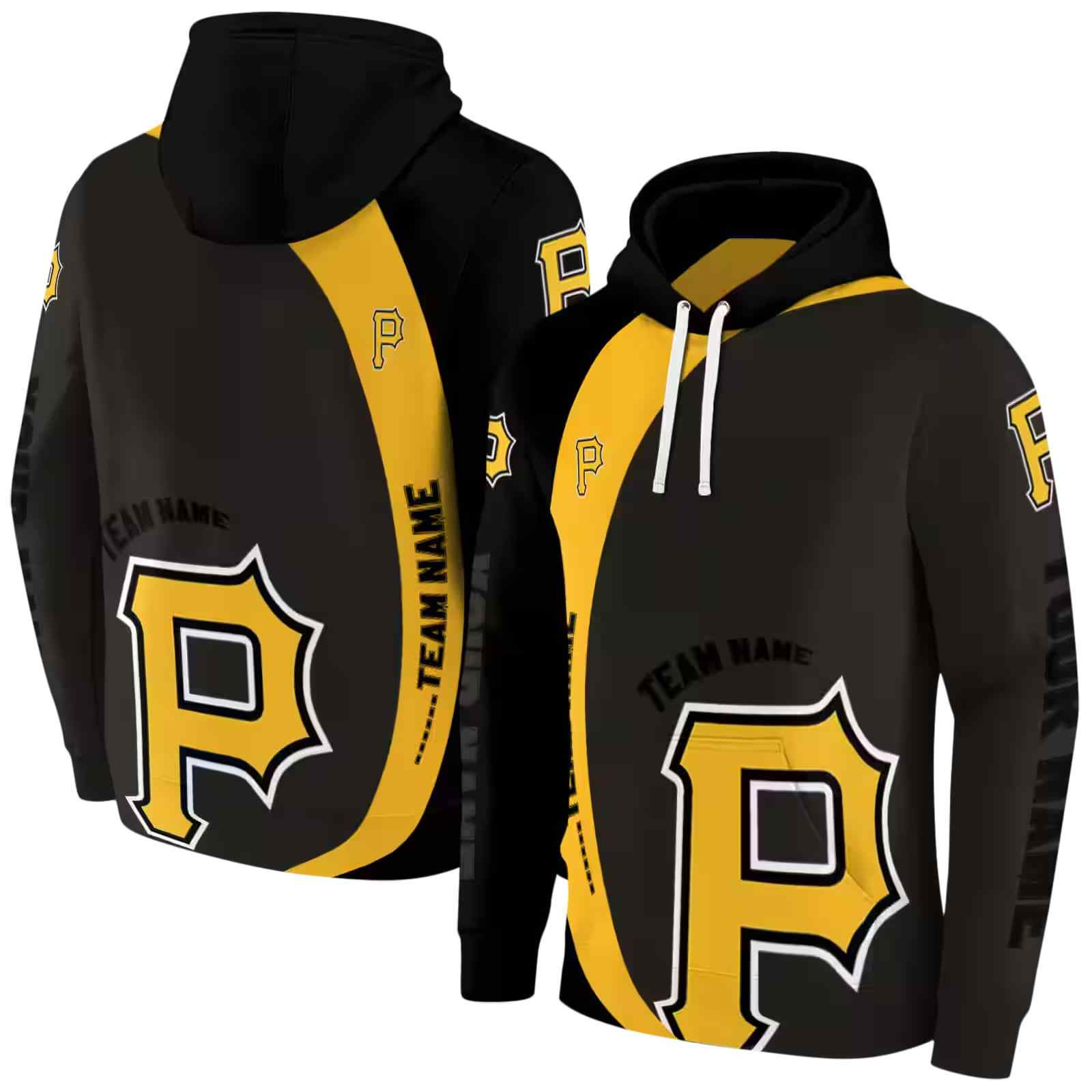 custom pittsburgh pirates minimalist design black hoodie fashion forward