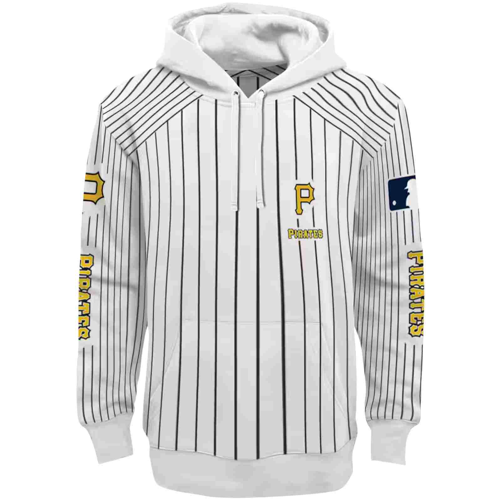 Custom Pittsburgh Pirates Pinstripe Pattern Black White Hoodie