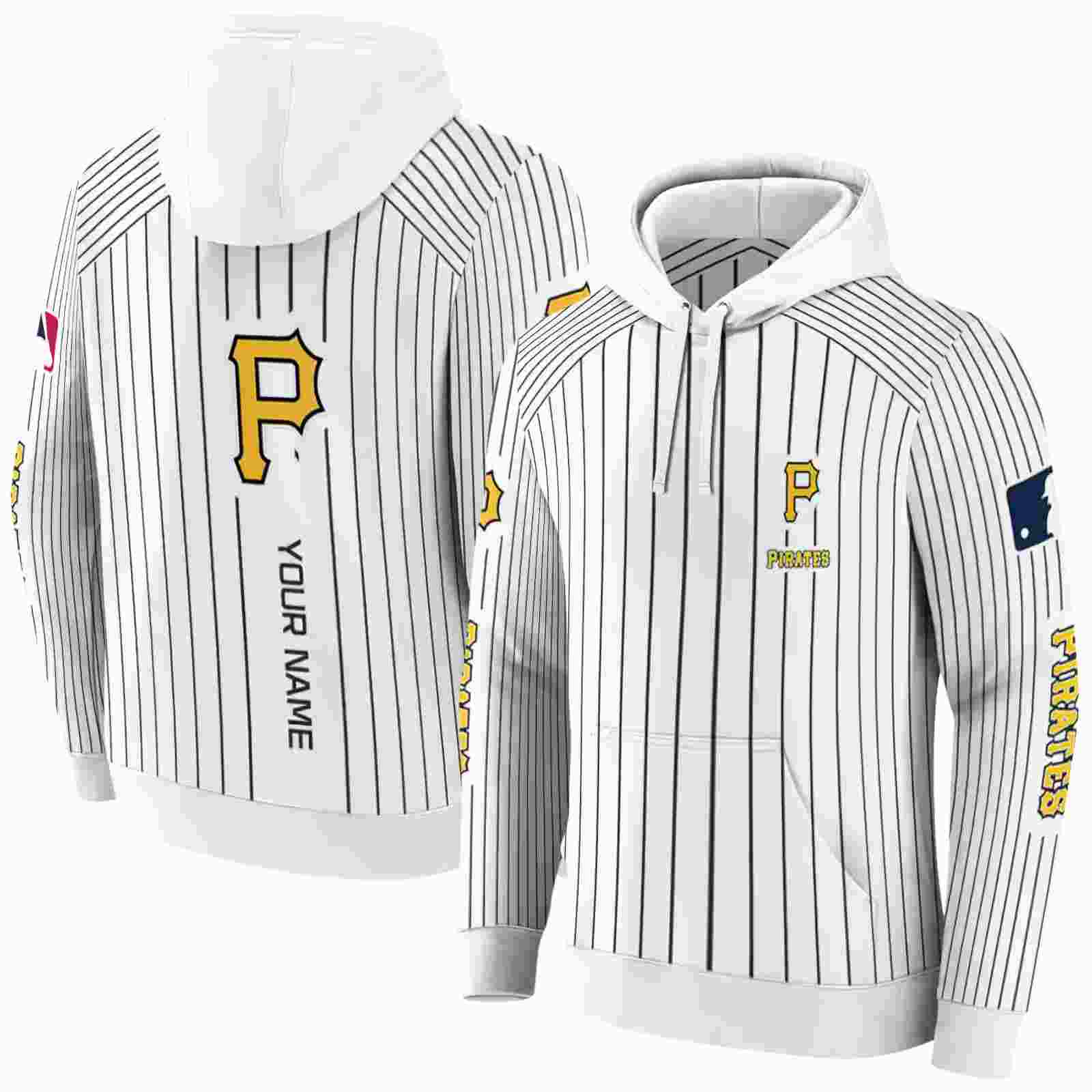 custom pittsburgh pirates pinstripe pattern black white hoodie fashion forward